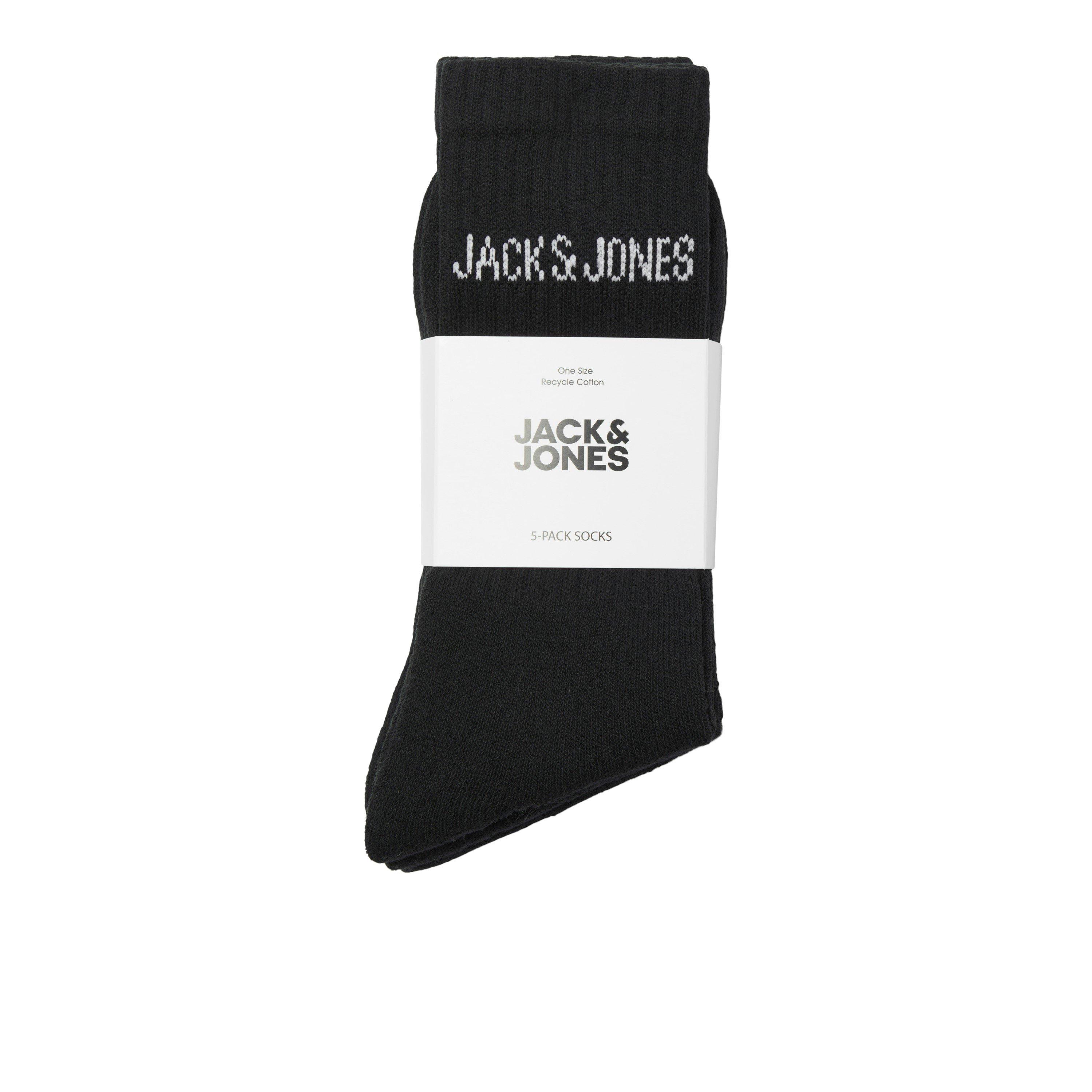 Black - Jack and Jones - Mens Regen 5 Pack Crew Socks Mens - 4