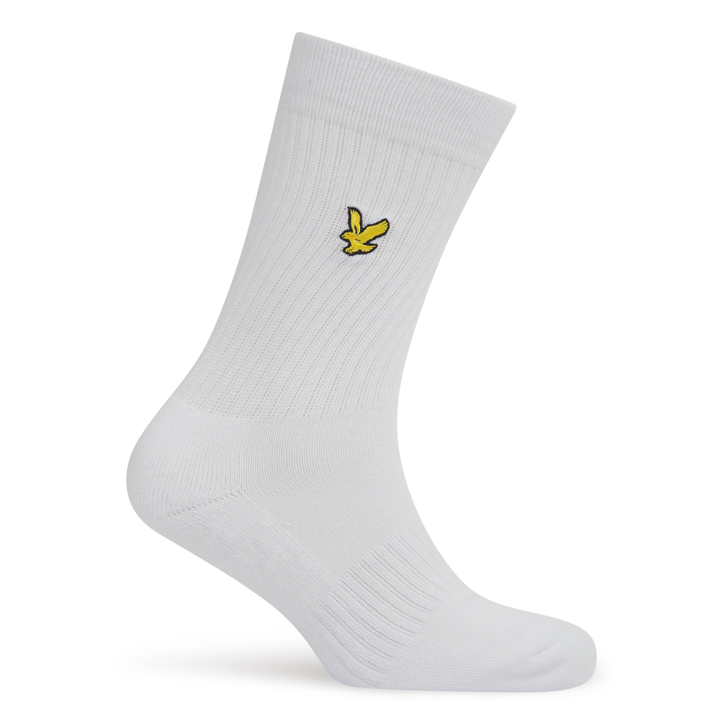 White - Lyle and Scott - 3-Pack Logo Socks - 4
