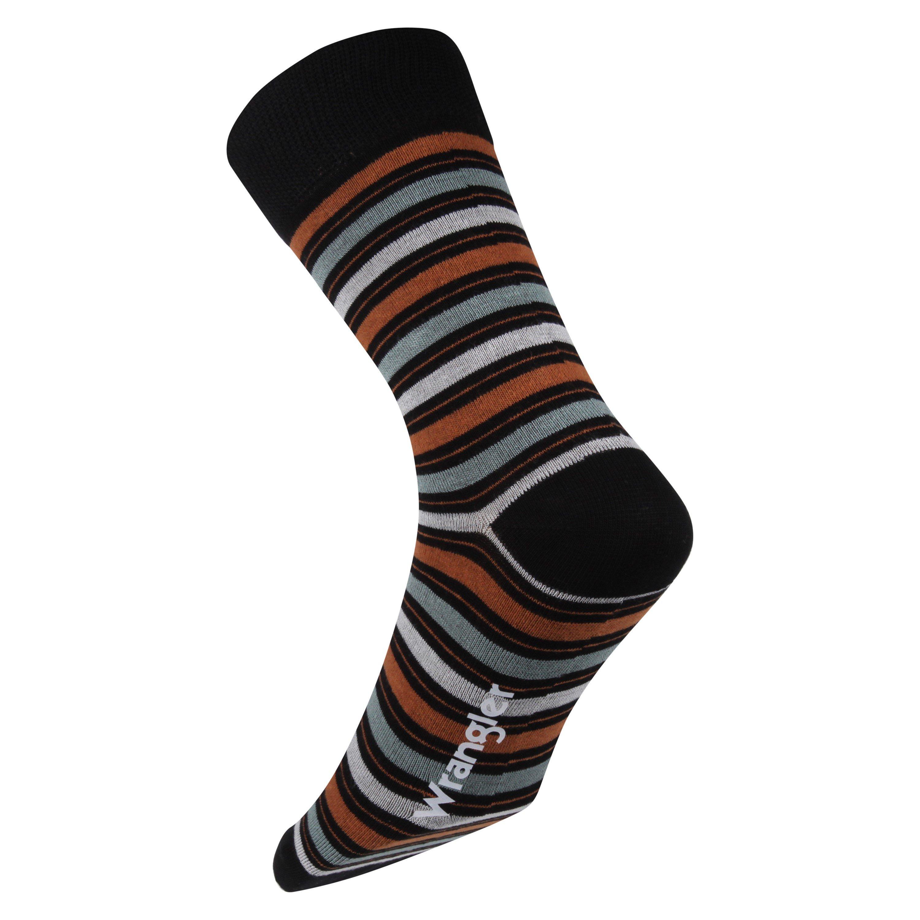 Blk/Grn/LB S - Wrangler - Crew Socks - 3