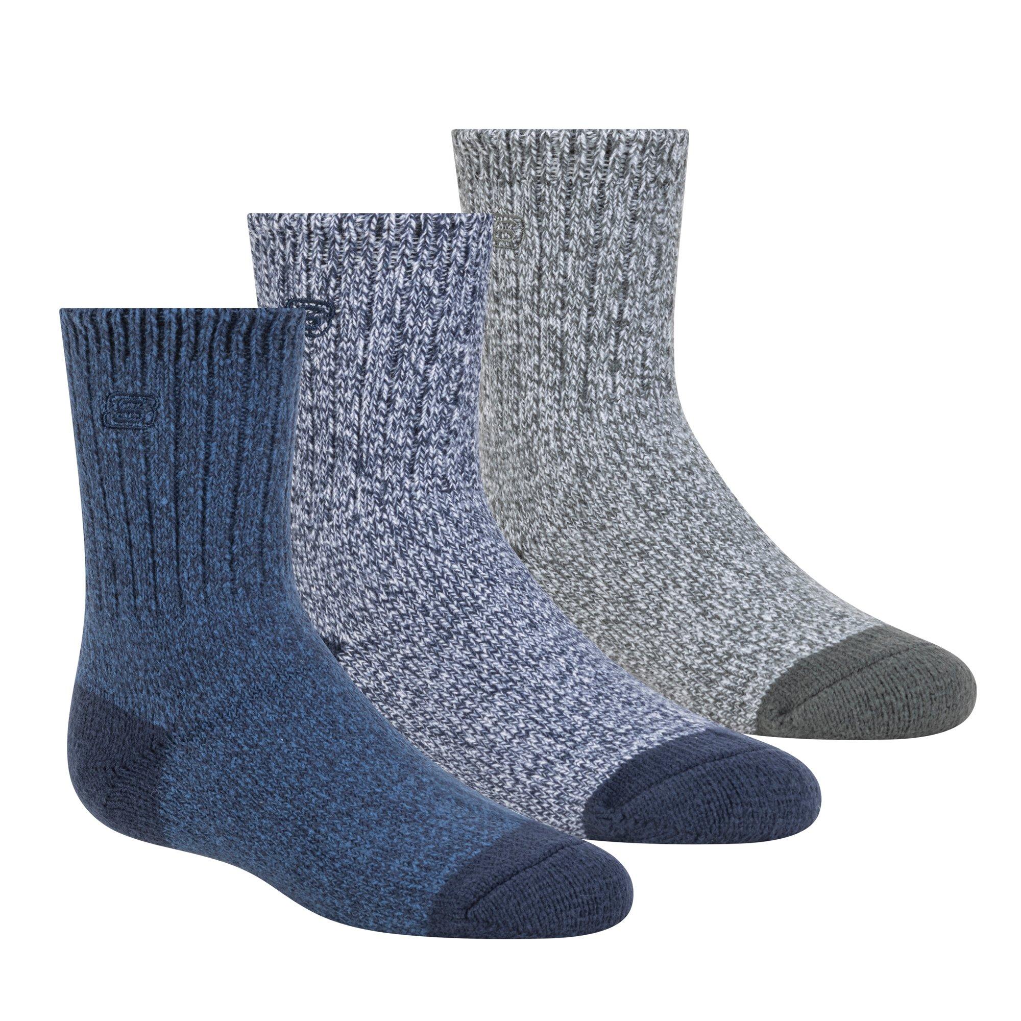 Skechers Boys Kids' Crew Socks - Blue/Grey - Infs C4-C9