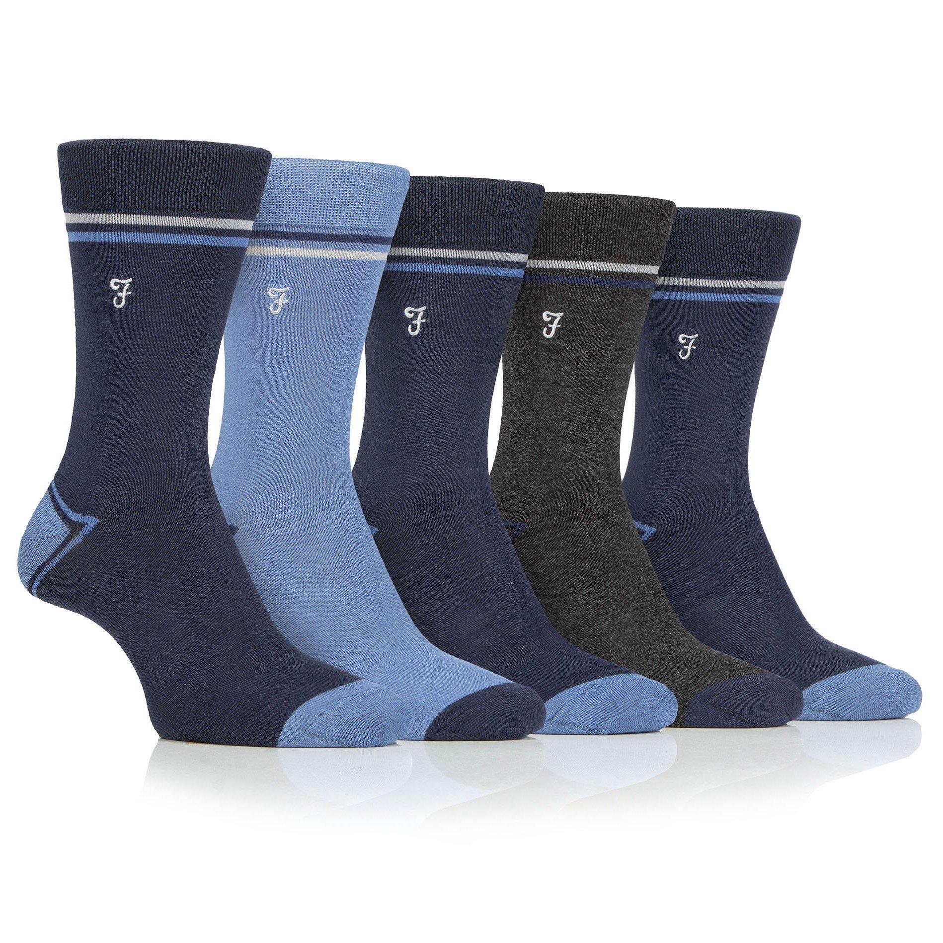 Farah 5 Pack Bamboo  Socks Mens