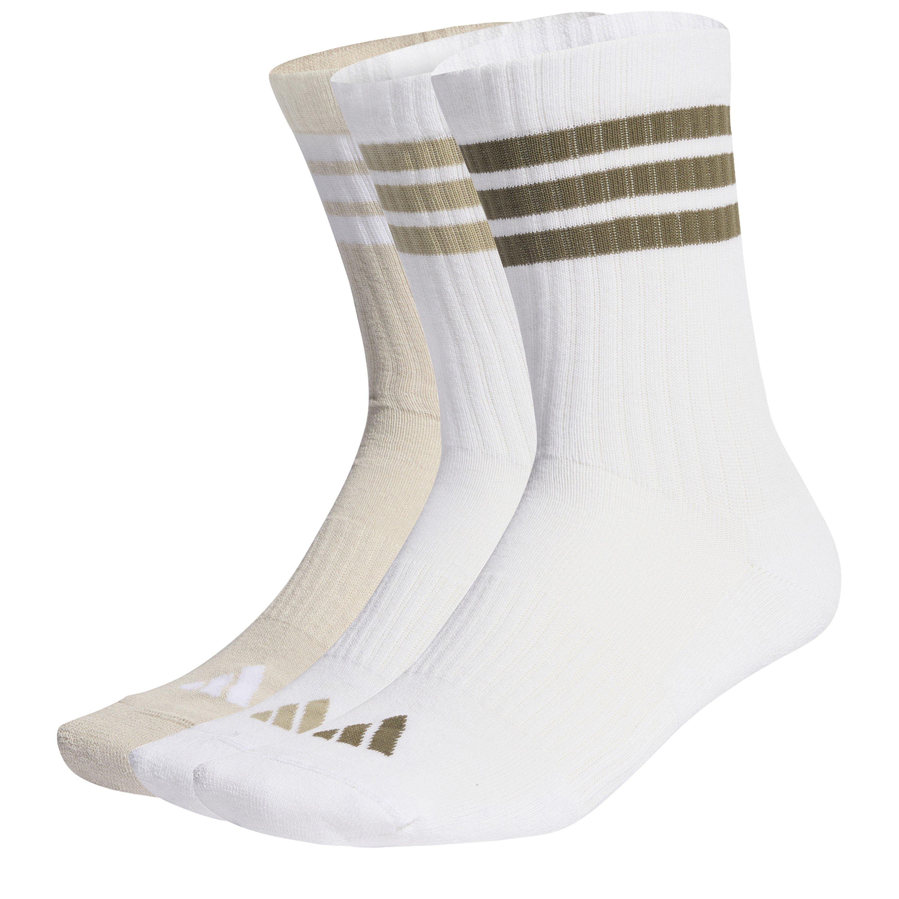 Adidas  3-Pack Crew Socks Adults - White/Brown 3S - S 4.5-5.5