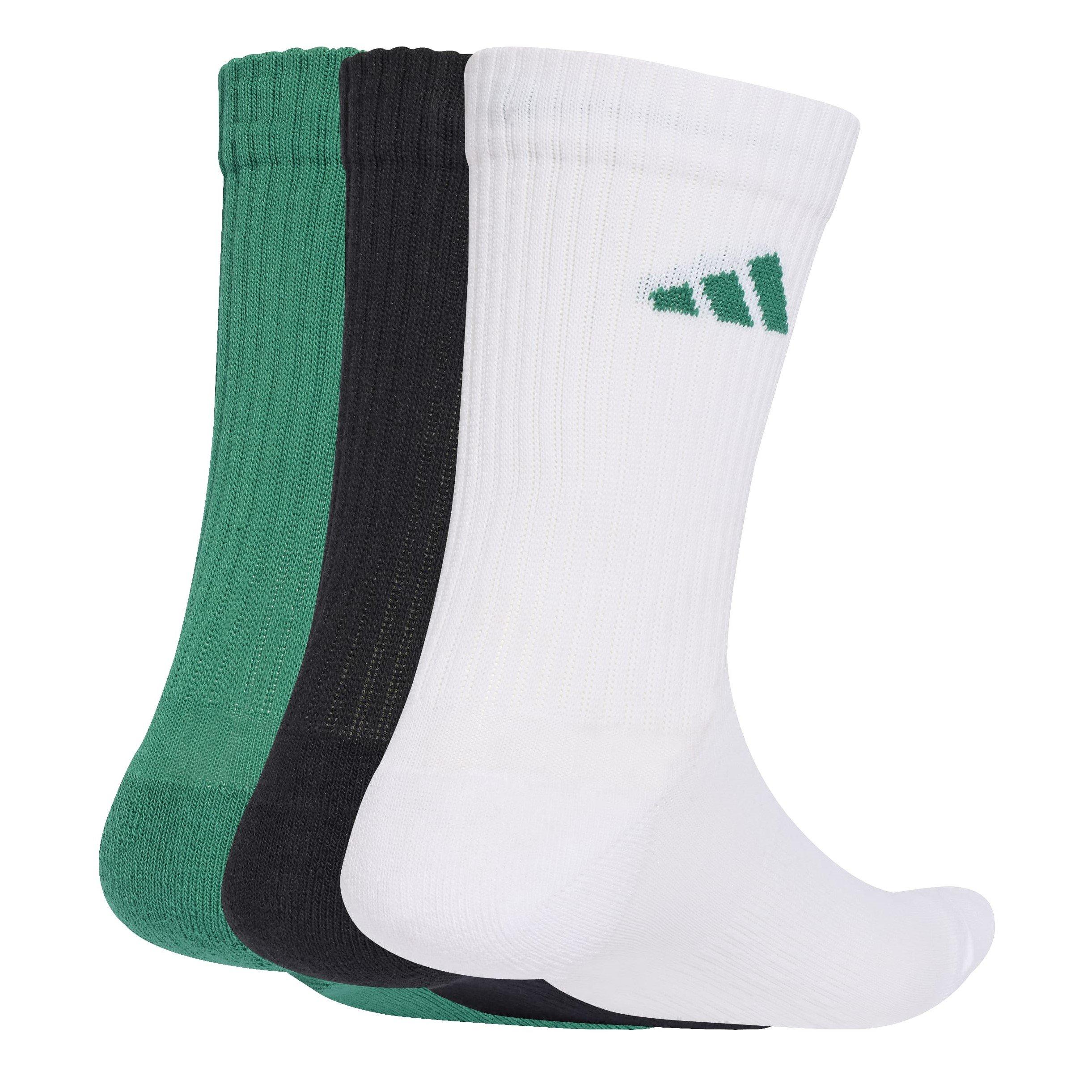 Adidas  3-Pack Crew Socks Adults - Green/Yellow Br - S 4.5-5.5