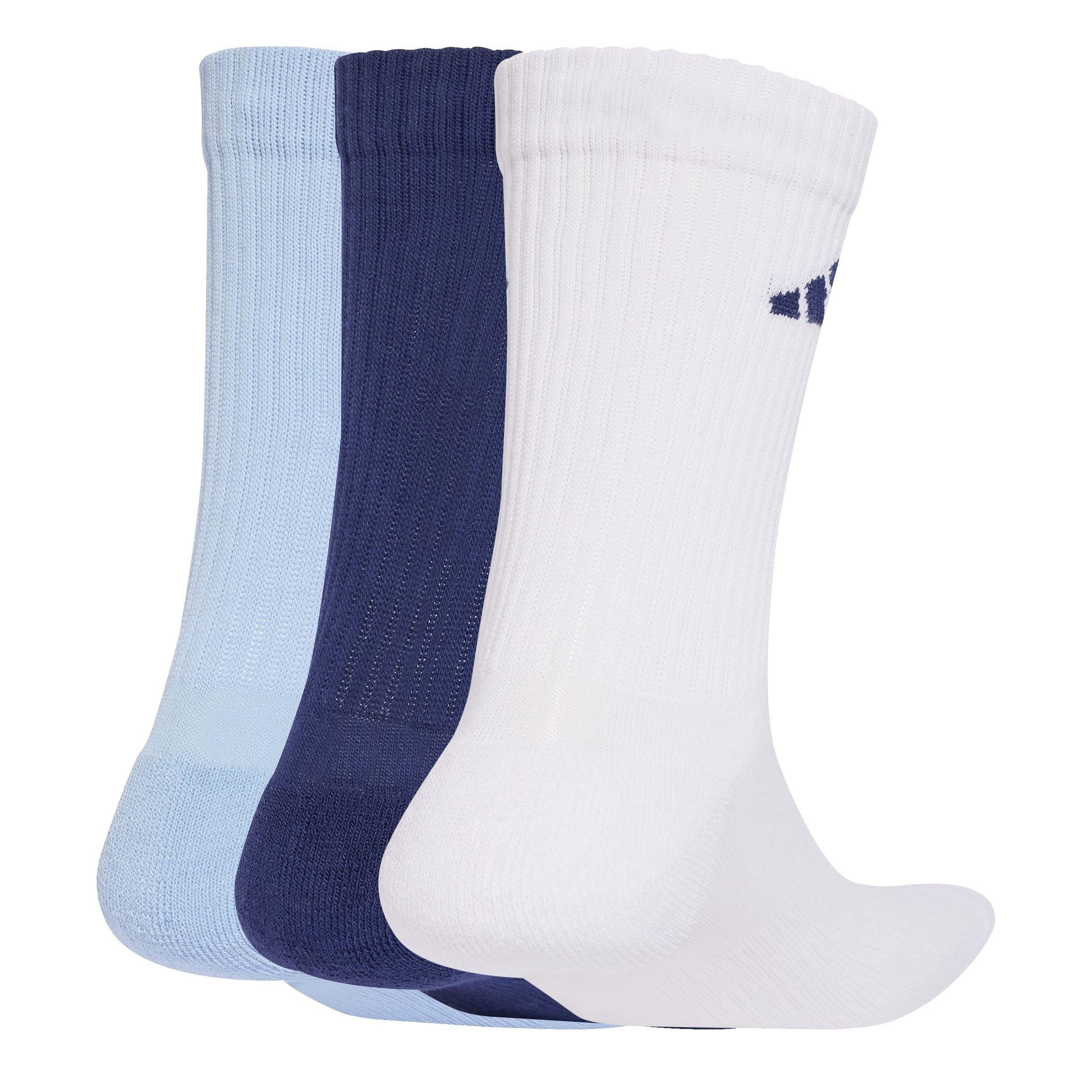 Adidas  3-Pack Crew Socks Adults - Blue/White Bar - S 4.5-5.5