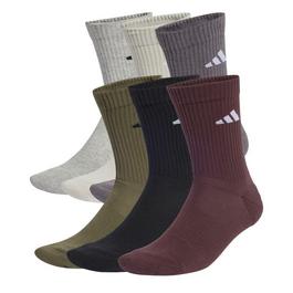 adidas 6 Pack Logo Crew Socks Adults