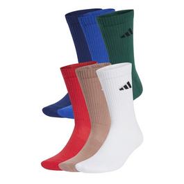 adidas 6 Pack Logo Crew Socks Adults