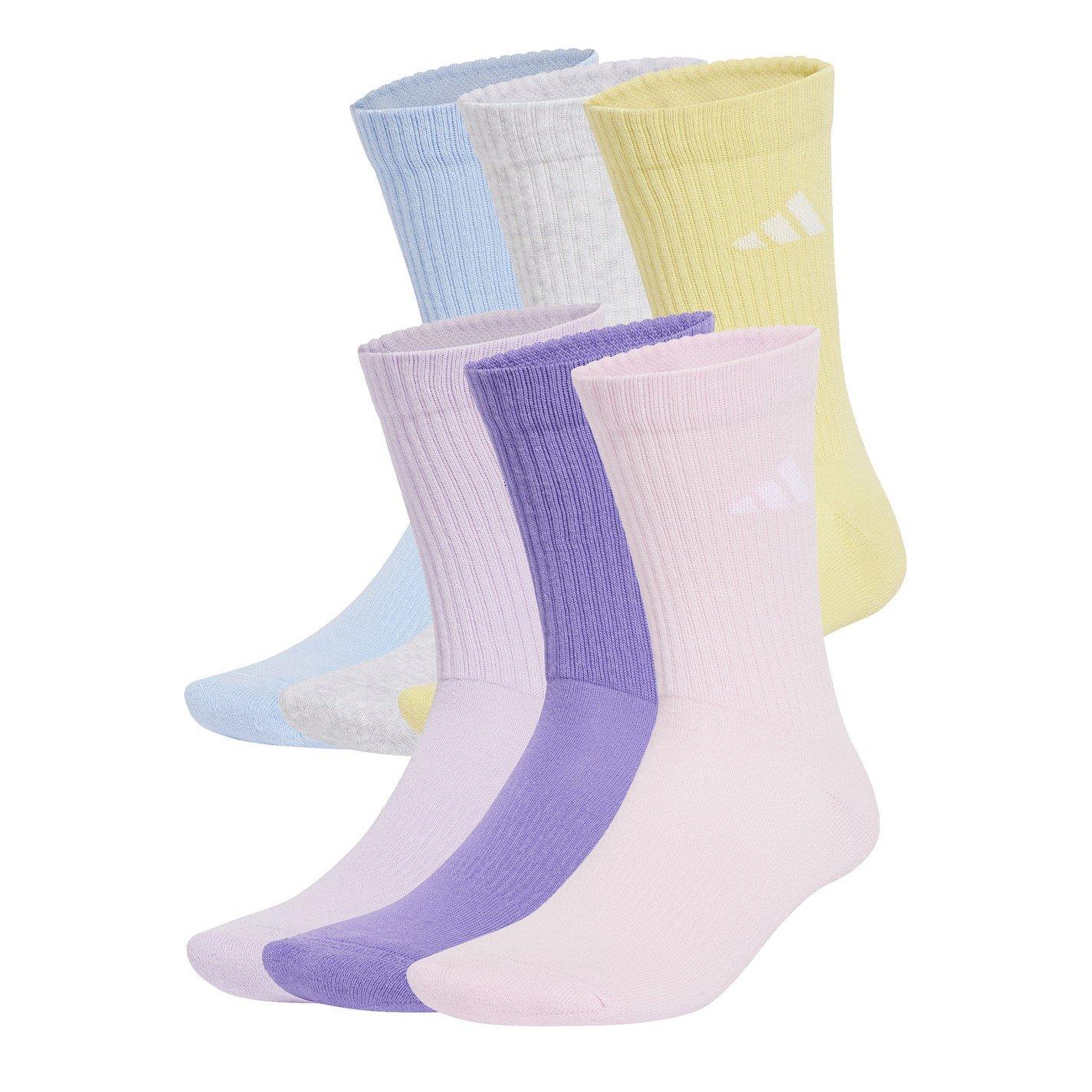 Adidas  Mixed Pastels 6-Pack Logo Crew Socks Adults - L 8.5-10