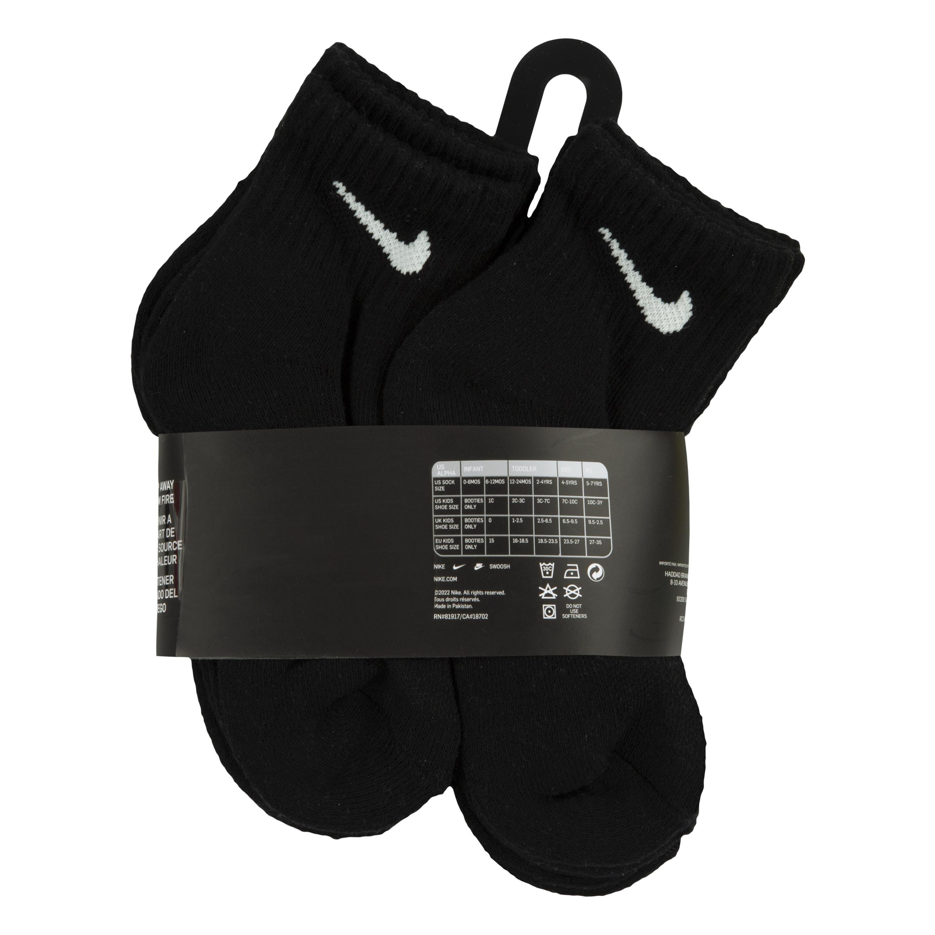 Black - Nike - 6-Pack Quarter Socks Infants - 4