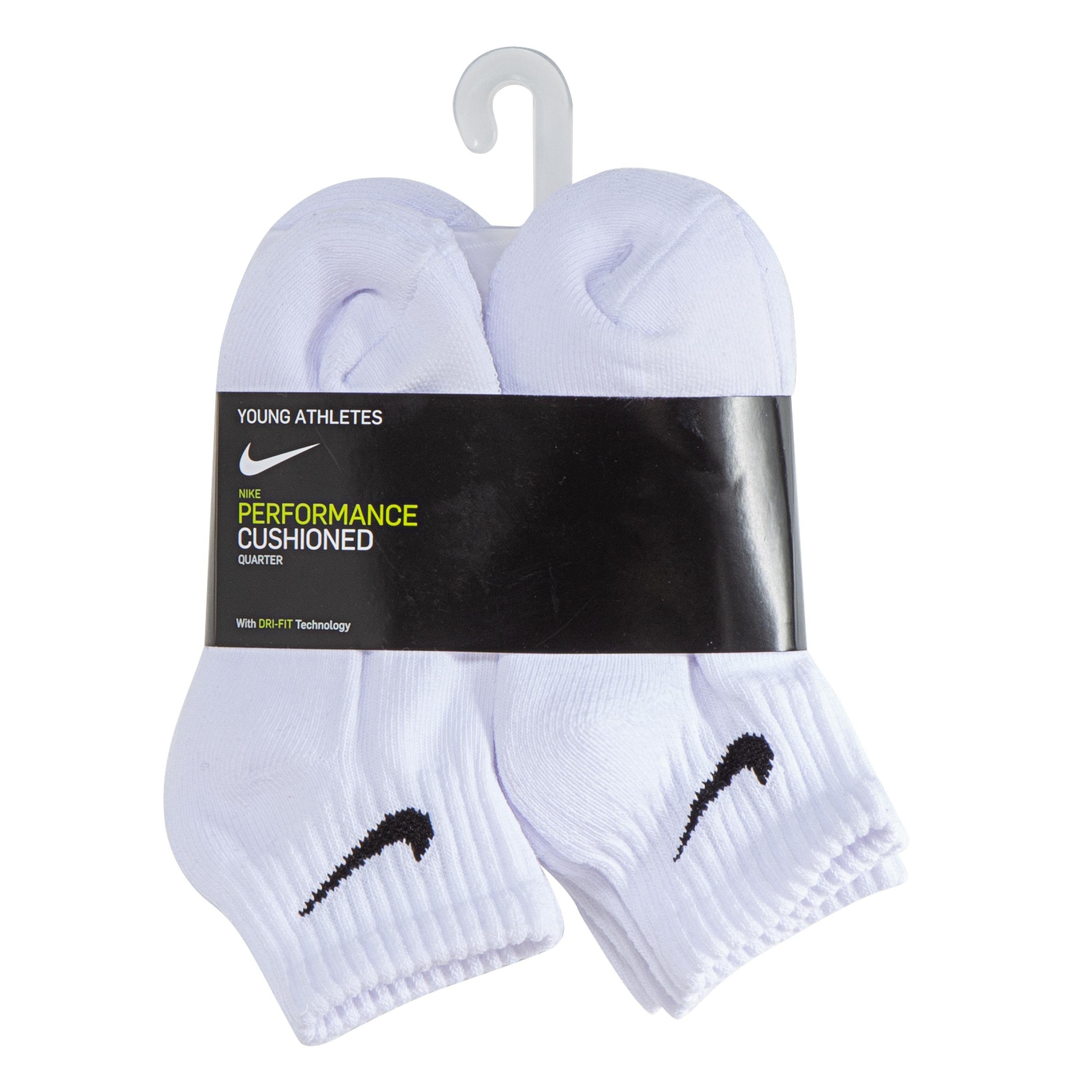 White - Nike - Swoosh Performance Quarter Sock 6 Pack Childrens - 3
