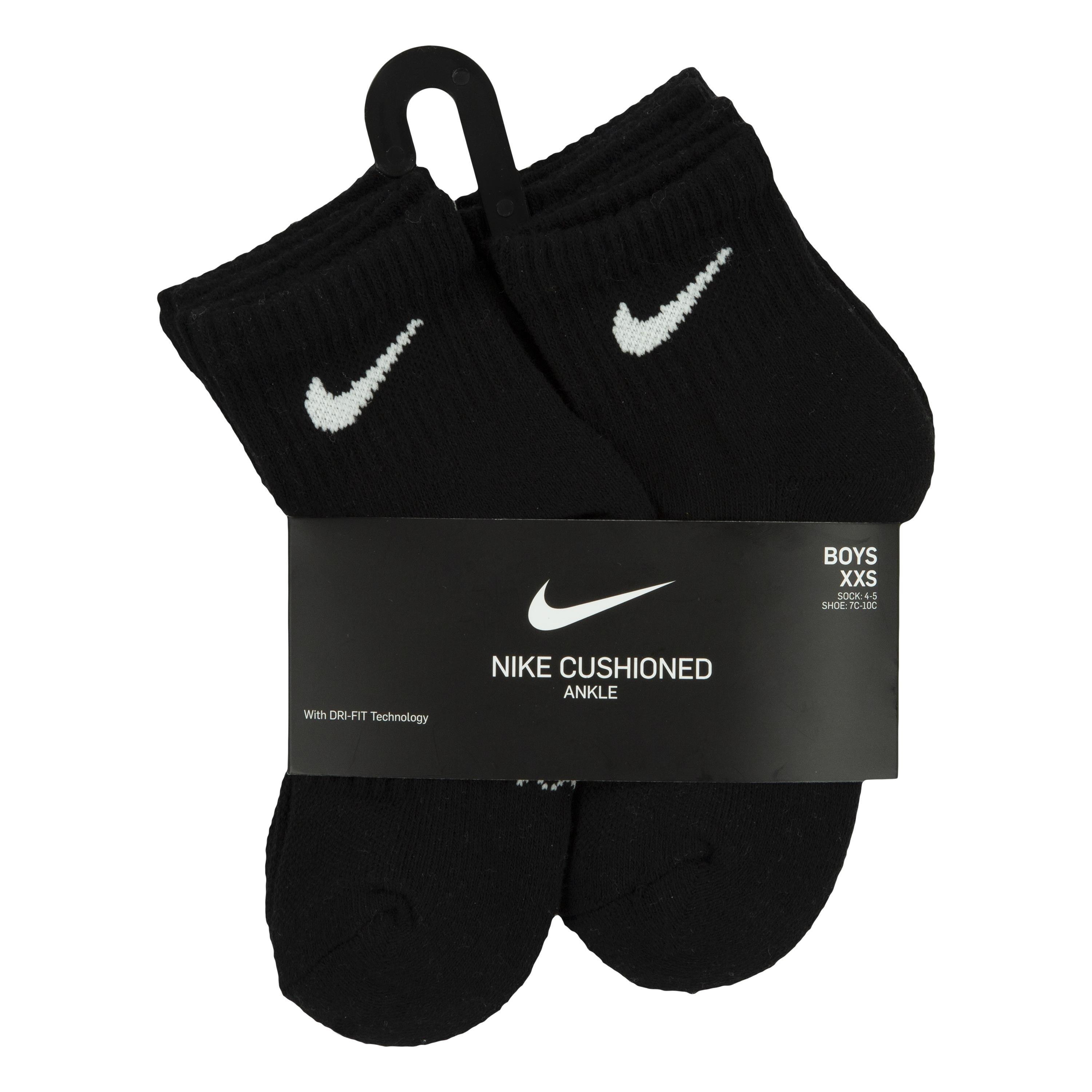 Black - Nike - Swoosh Performance Quarter Sock 6 Pack Childrens - 3
