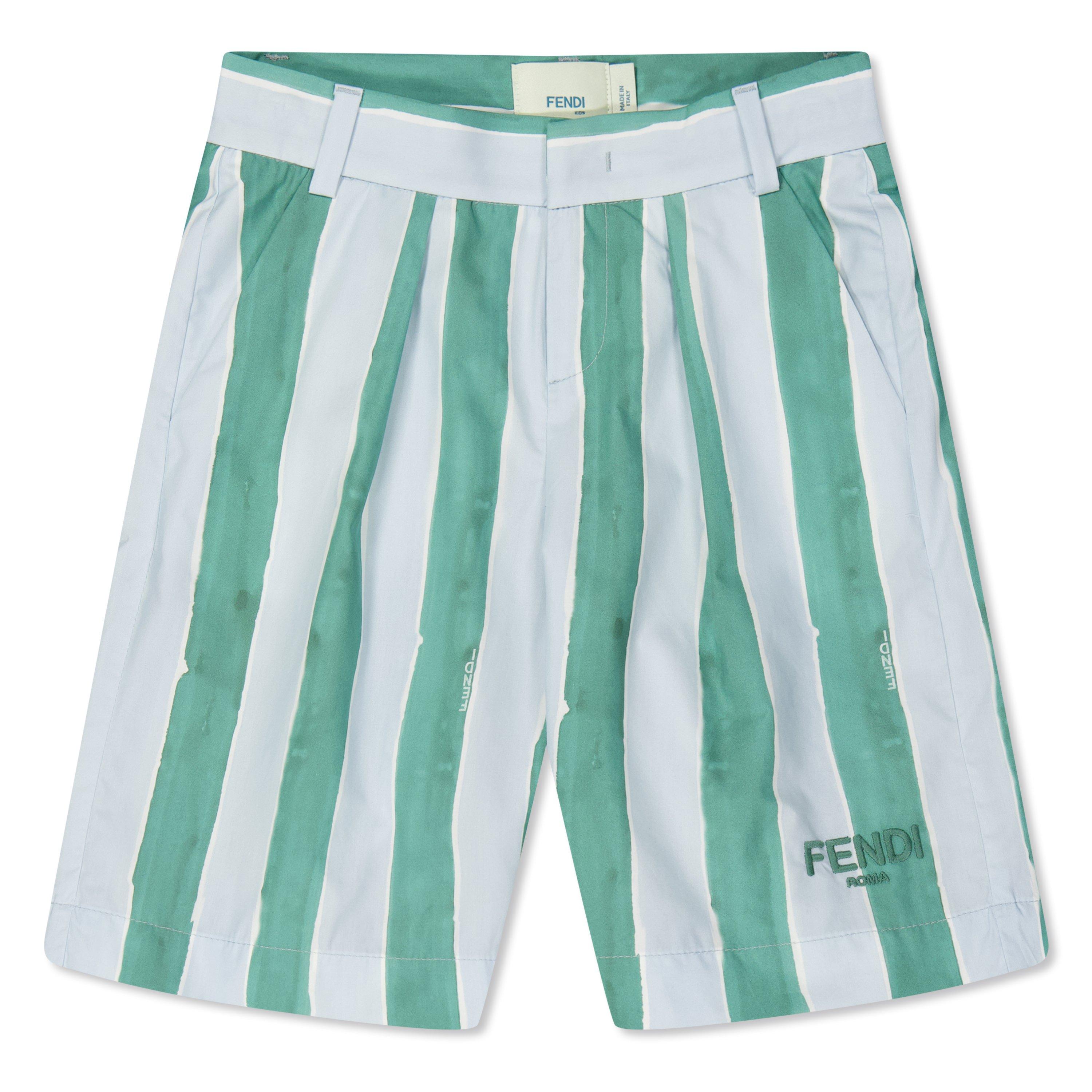 Fendi Striped Shorts Juniors - F1R0V - Size 4Y