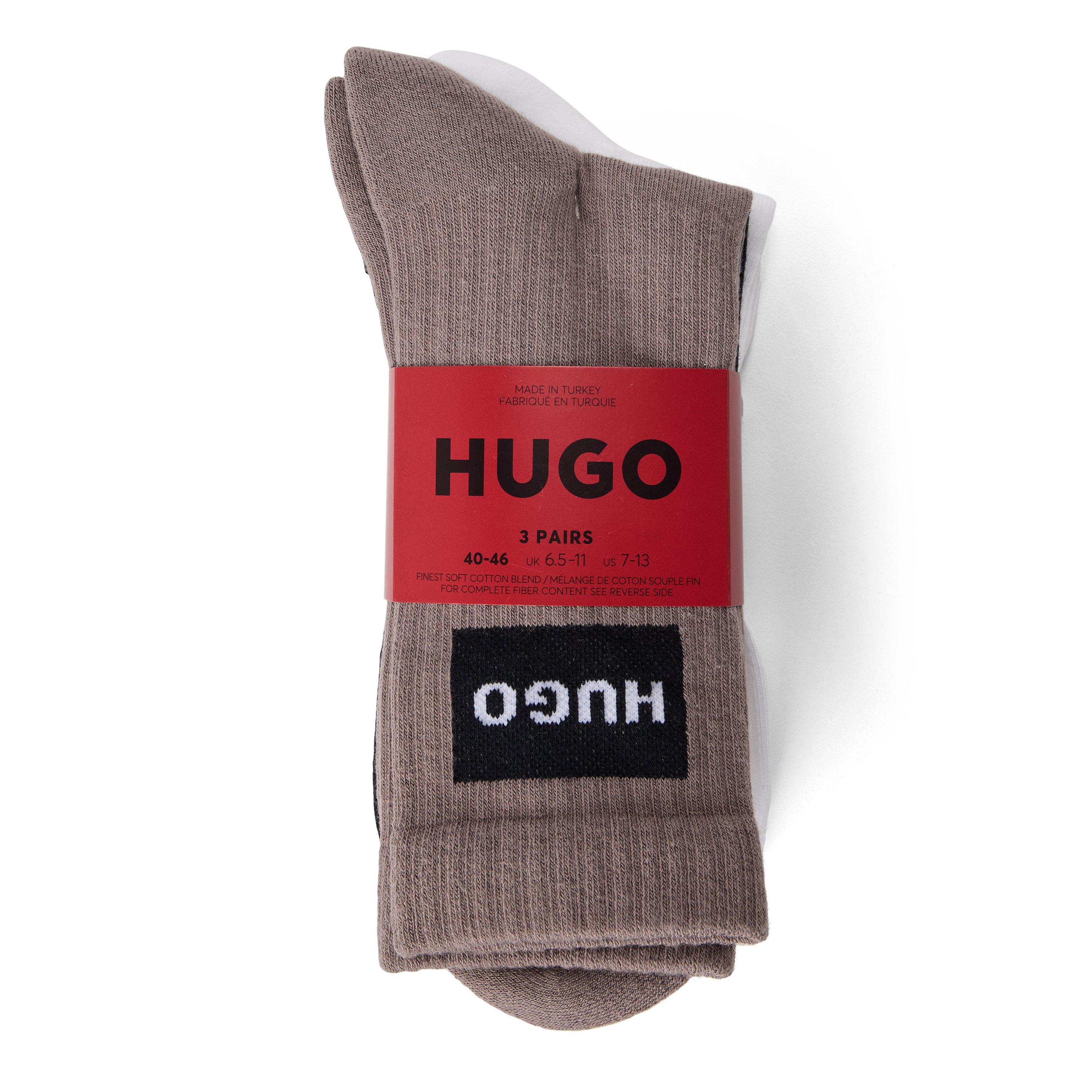 Hugo | Men's Crew Rib Cotton Socks 3 Pack | Sports Direct