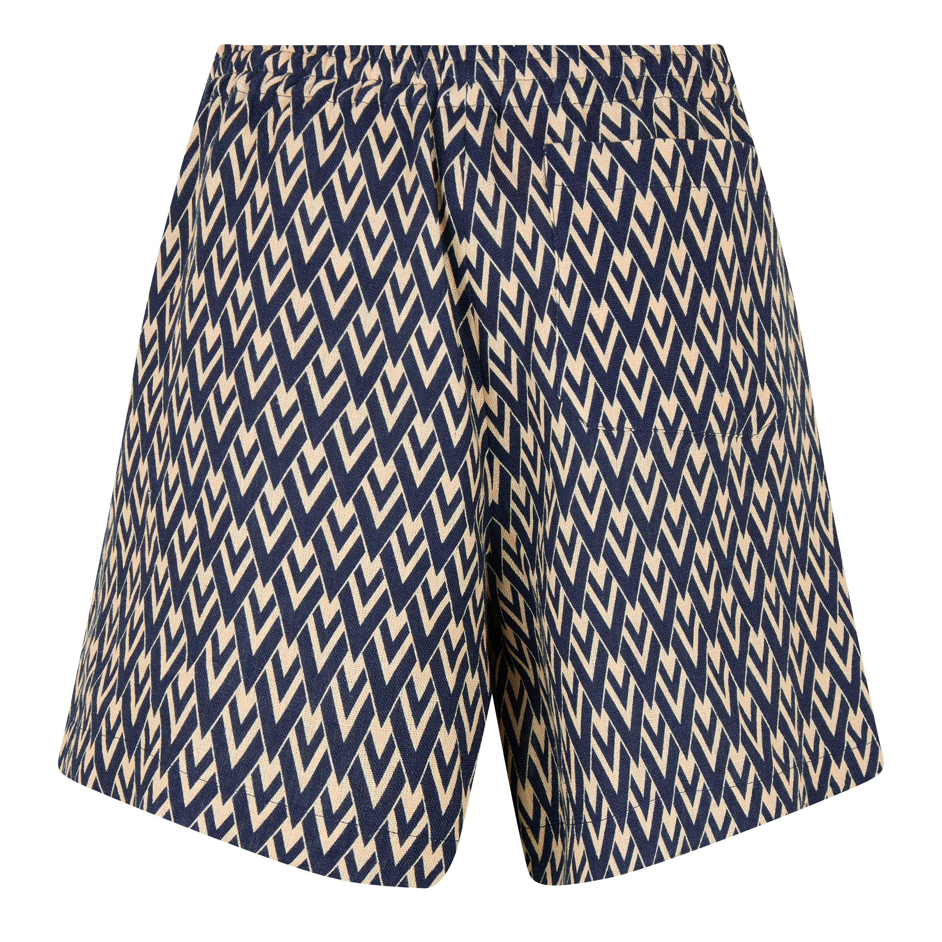 Navy/Cream - Valentino - V Emblem Shorts - 2
