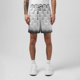 Casablanca MenS Monogram Silk Shorts