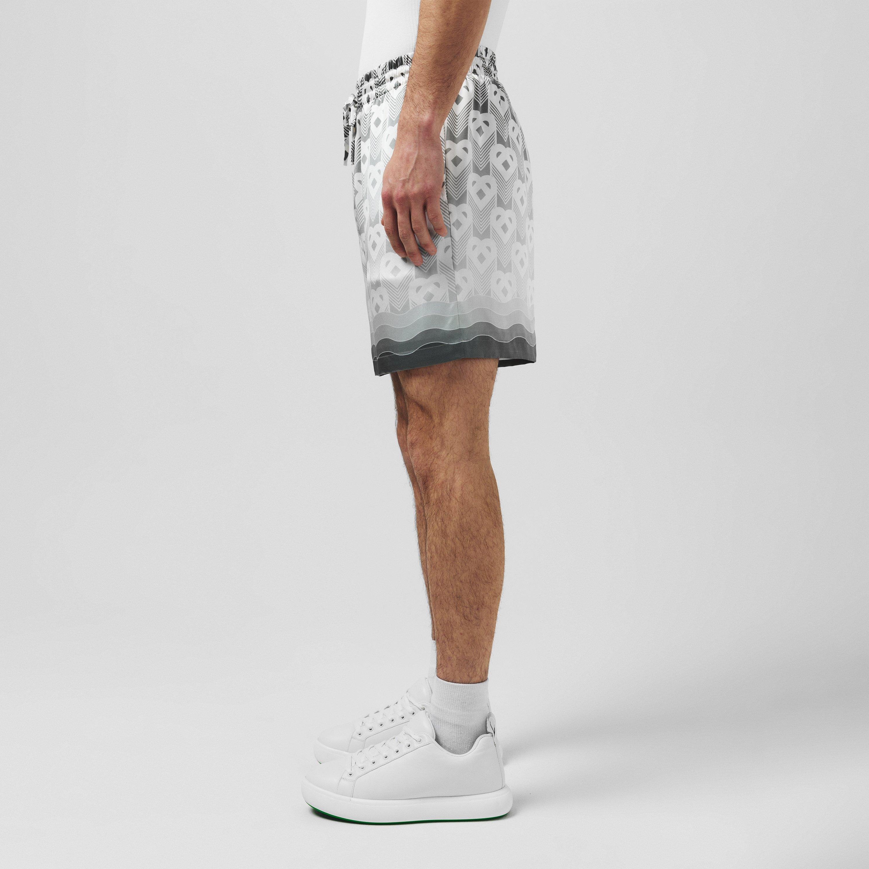 Satin Grey - Casablanca - Men's Monogram Silk Shorts - 2
