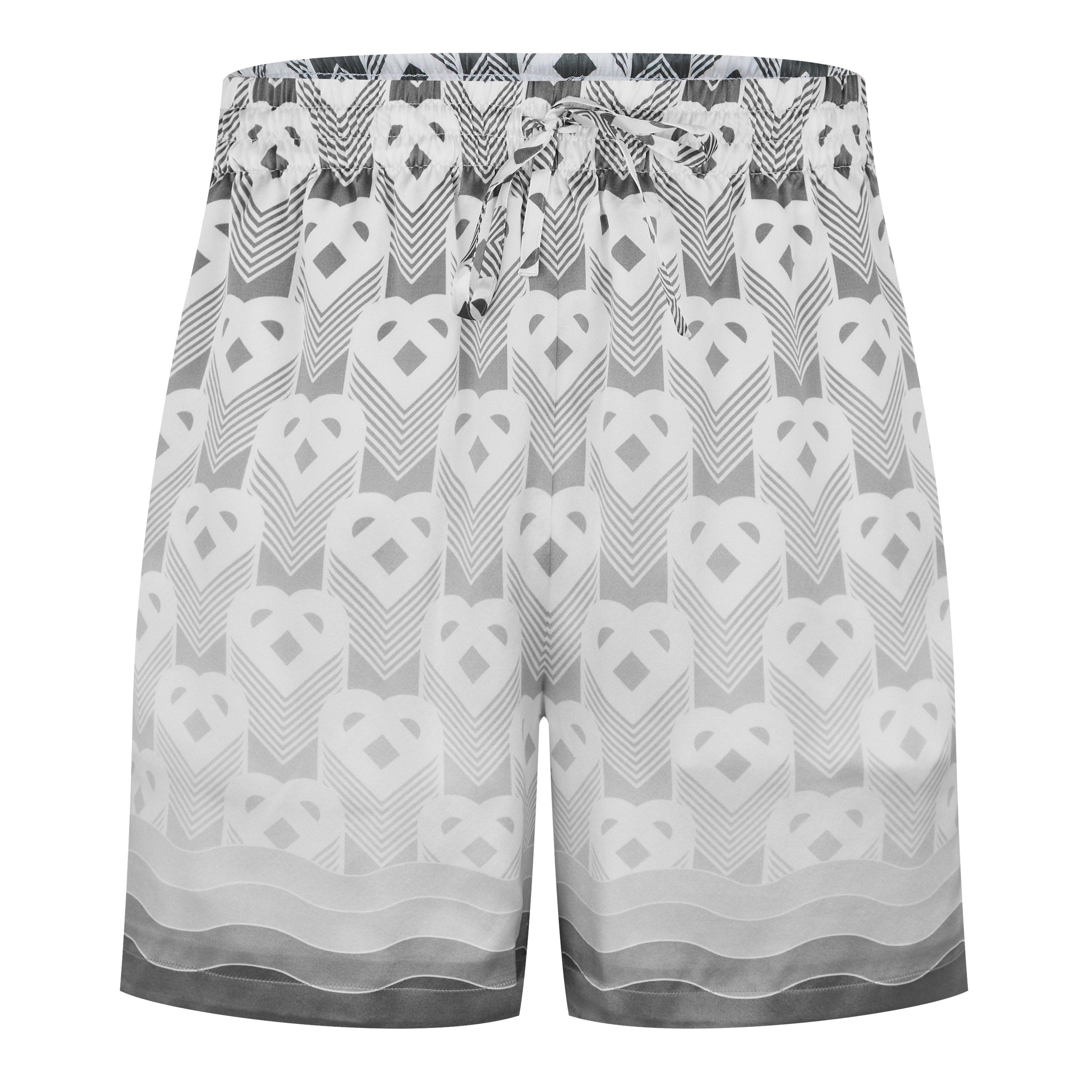 Satin Grey - Casablanca - Men's Monogram Silk Shorts - 5