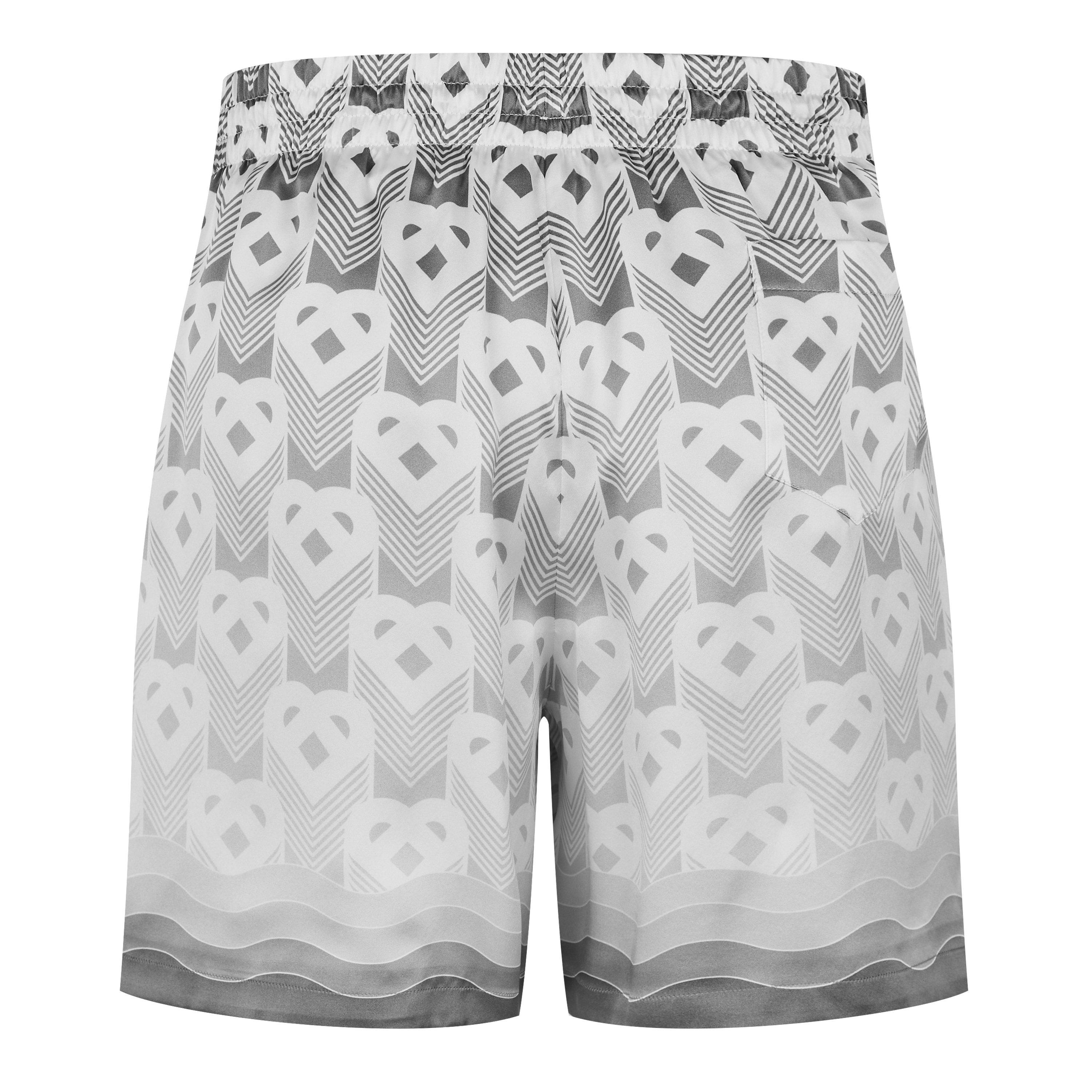 Satin Grey - Casablanca - Men's Monogram Silk Shorts - 6