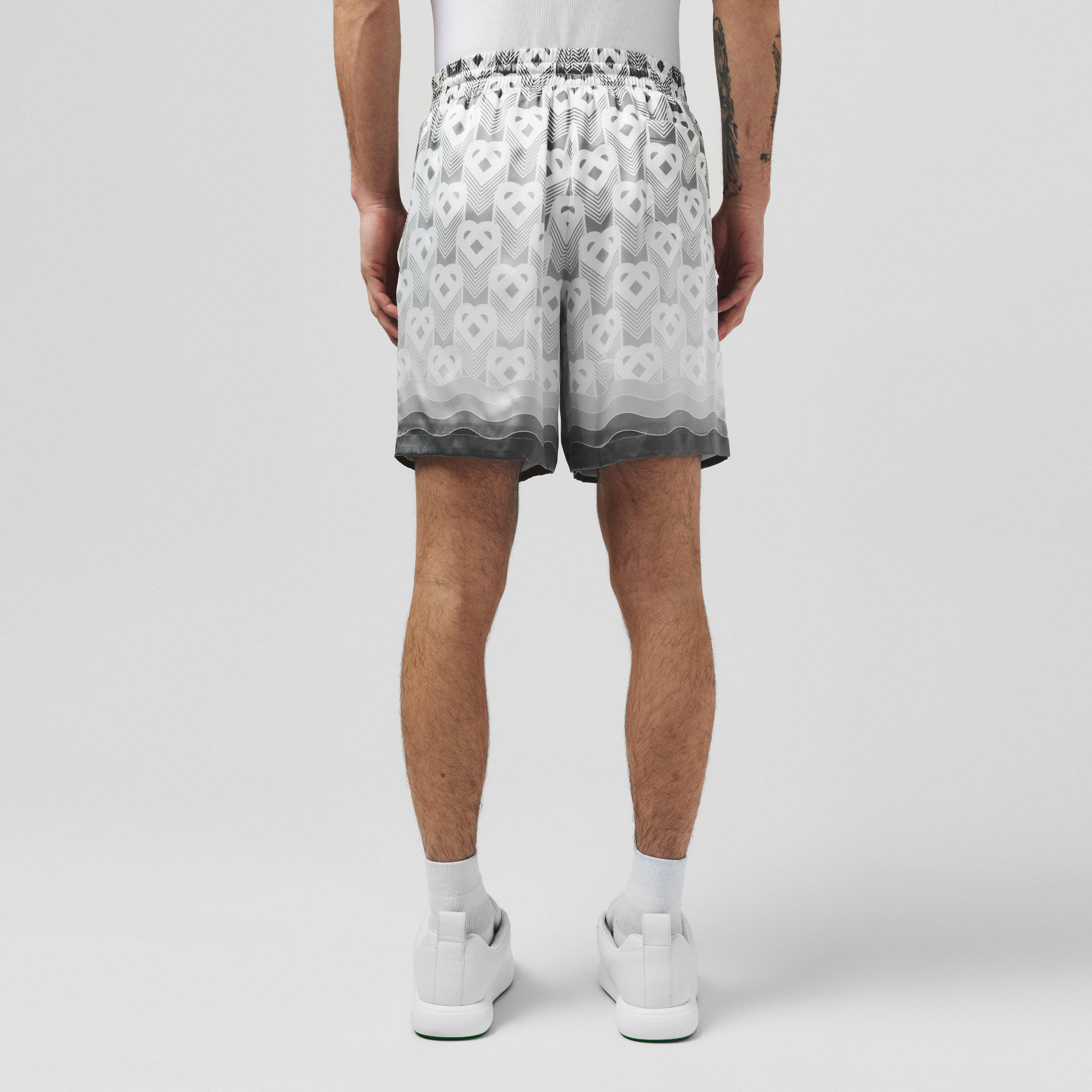 Satin Grey - Casablanca - Men's Monogram Silk Shorts - 3
