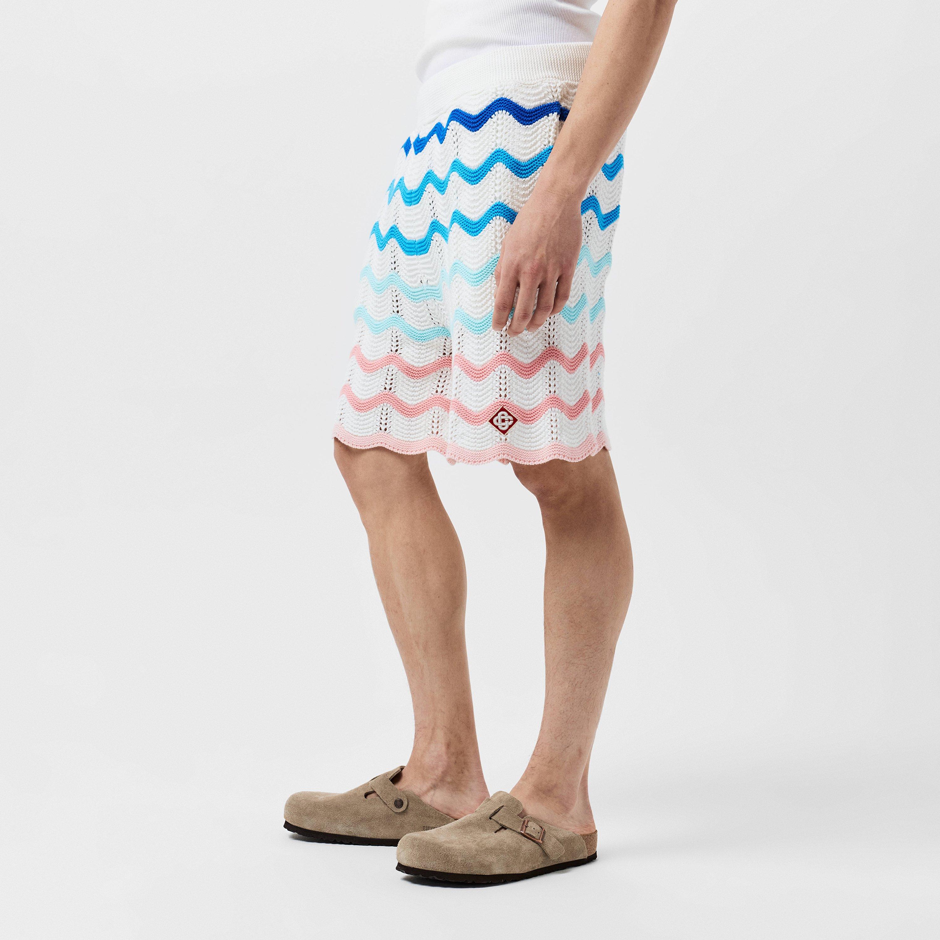 Multi - Casablanca - Men's Waves Crochet Shorts - 2