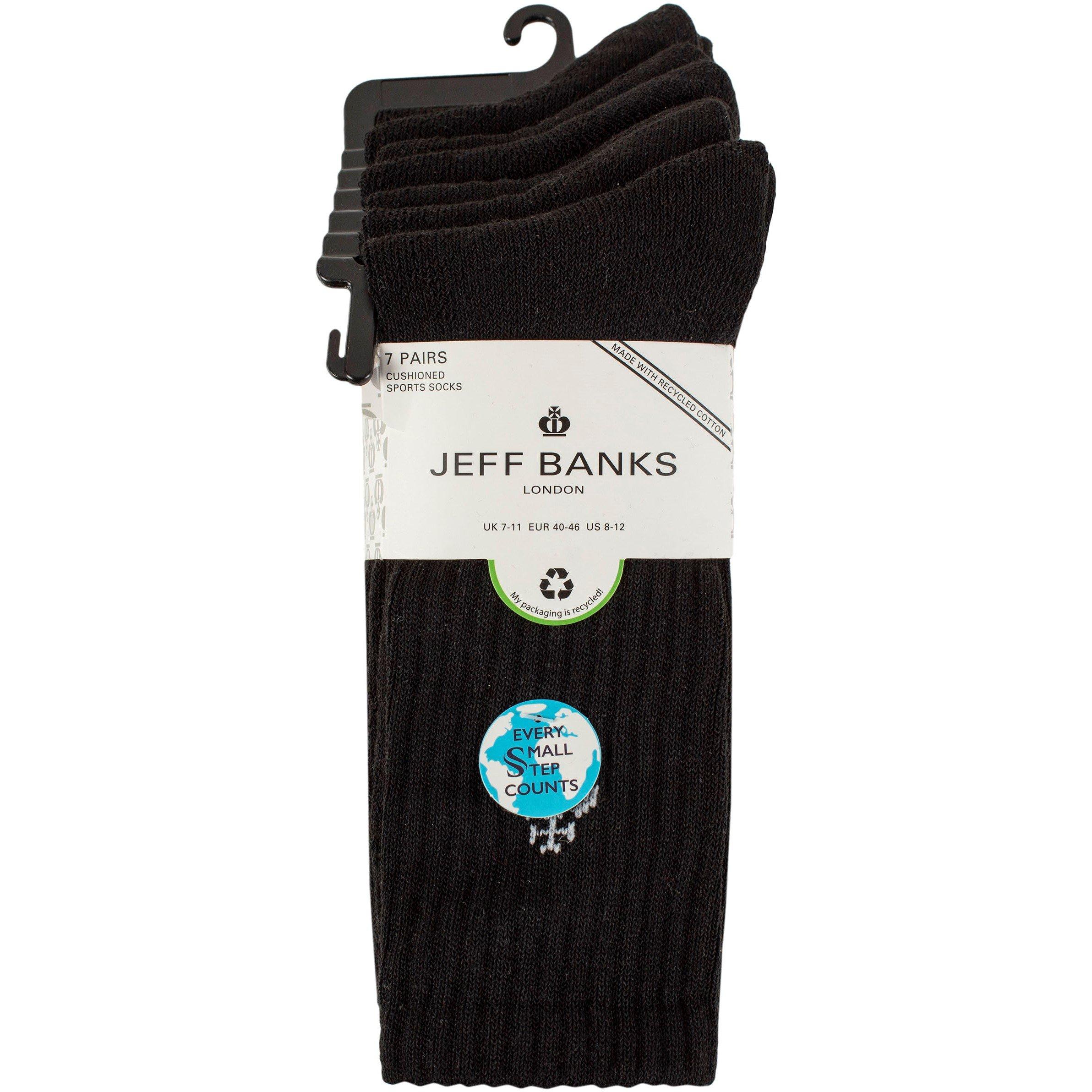 Schwarz - Jeff Banks - Men's 7 Pack Sport Crew Socks - 2
