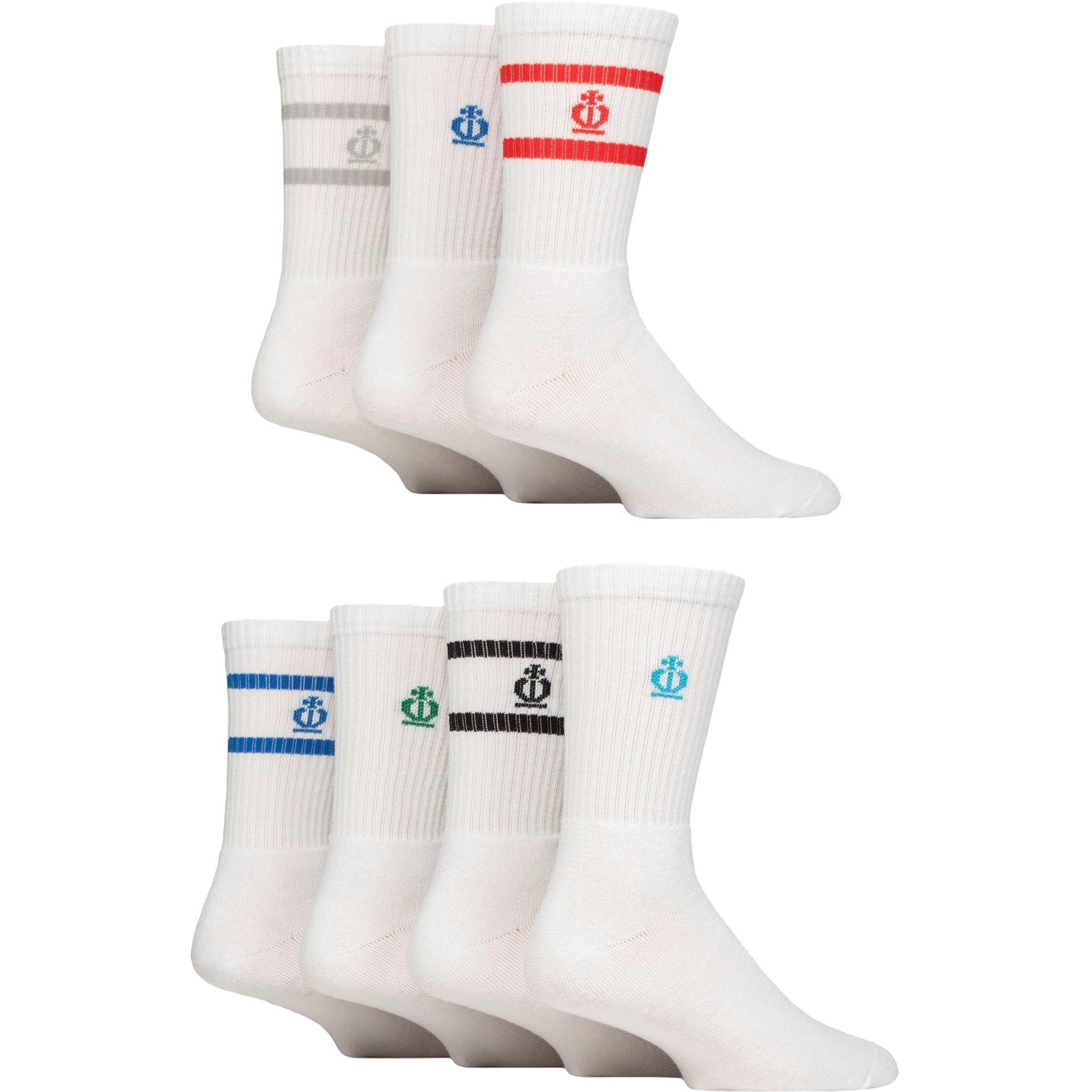 Weiß - Jeff Banks - Men's 7 Pack Sport Crew Socks - 1