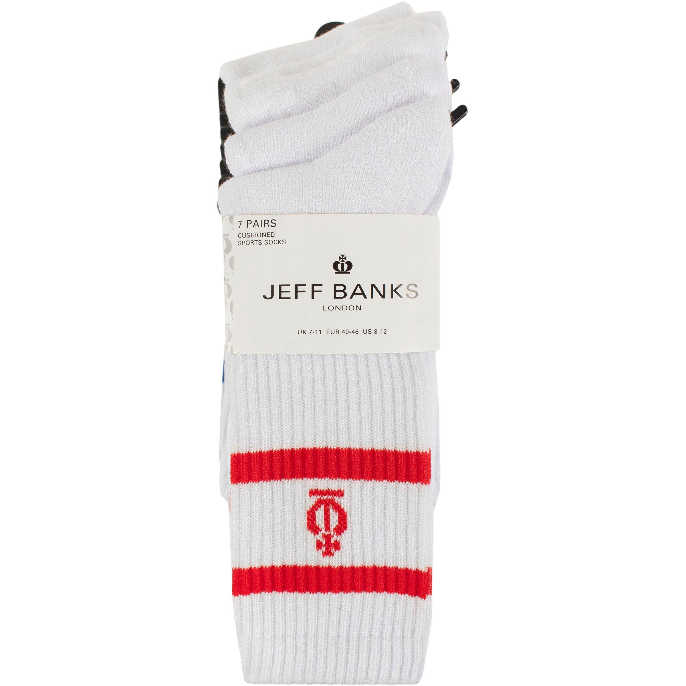 Weiß - Jeff Banks - Men's 7 Pack Sport Crew Socks - 2