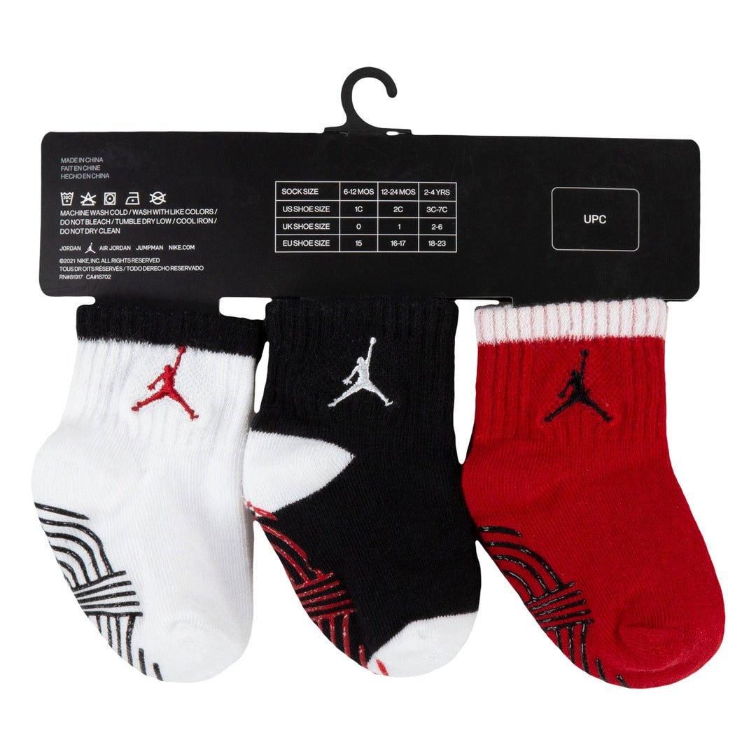 Gym Red - Air Jordan - 3 Pack Quarter Length Socks Infants - 4