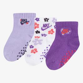 Nike 3 Pack Quarter Grip Socks Infants