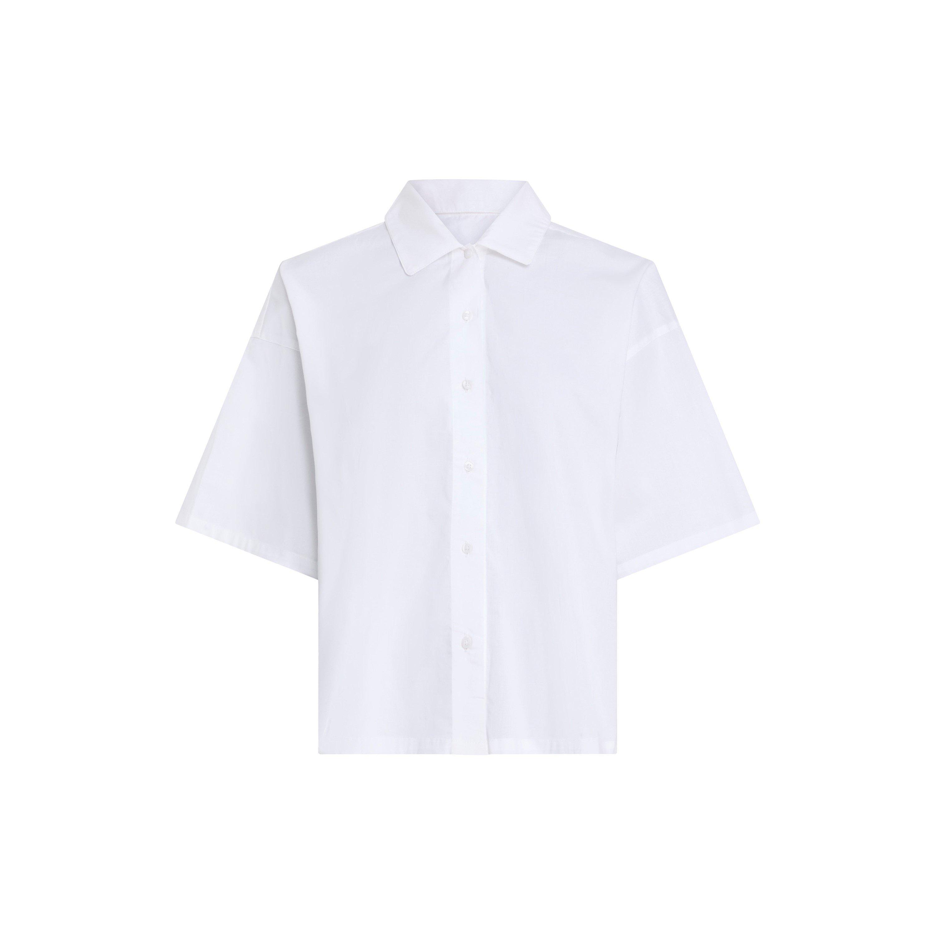 White - Calvin Klein - Women's Button Down Pyjama Short Sleeve Top - 1
