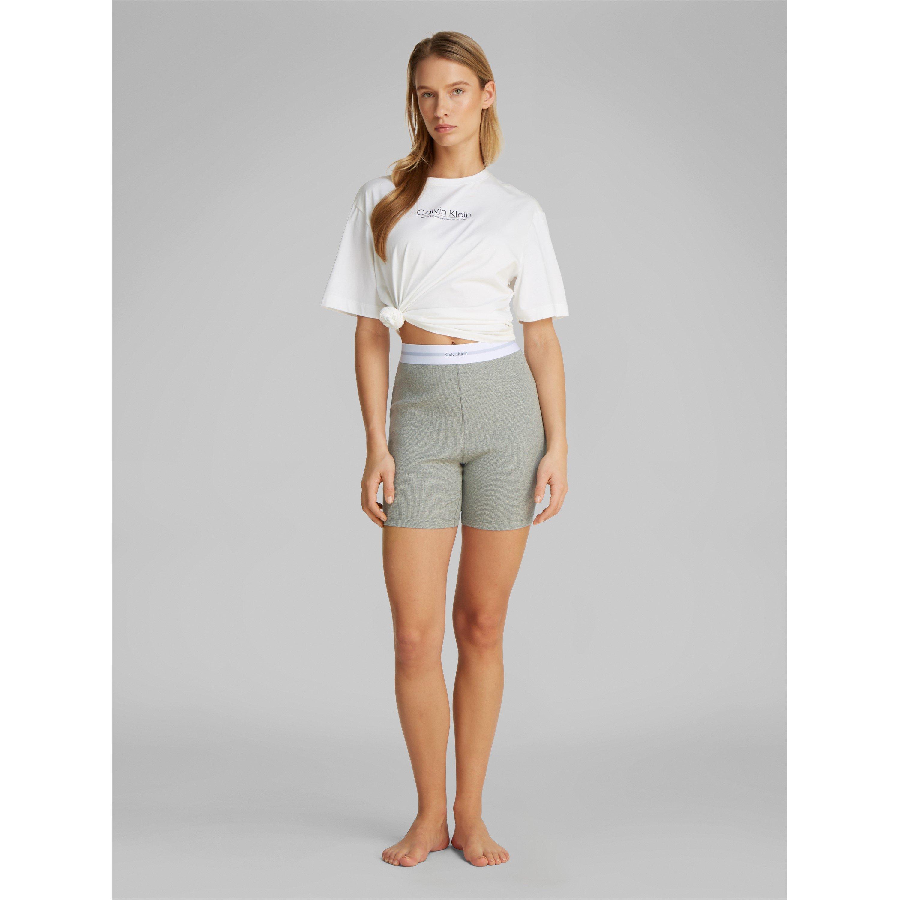 Gris Heather - Calvin Klein - COTTON STRETCH RIB LOUNGE SHORTS - 4