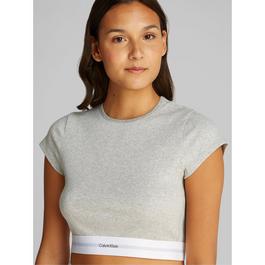 Calvin Klein COTTON STRETCH RIB CROP T SHIRT