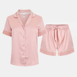 Chelsea Peers Satin Lace Short Sleeve Pyjama Set