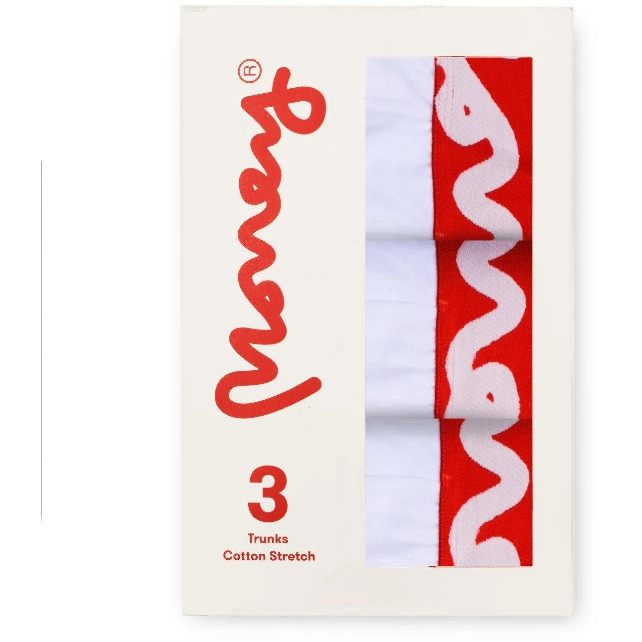 Triple White - Money - Chop White/Red 3Pk Trunks - 4