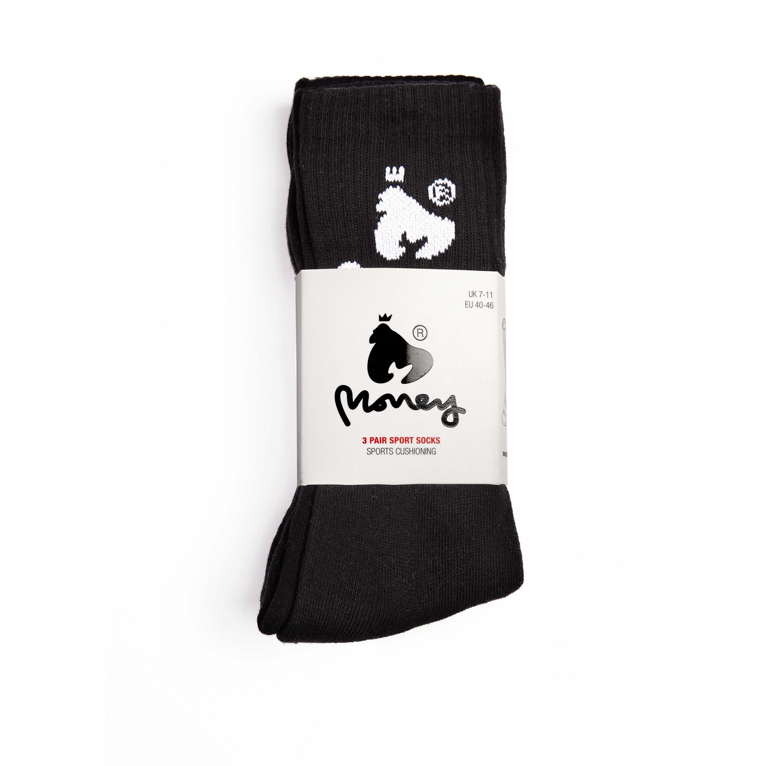 Black - Money - 3-Pack Sports Socks - 2