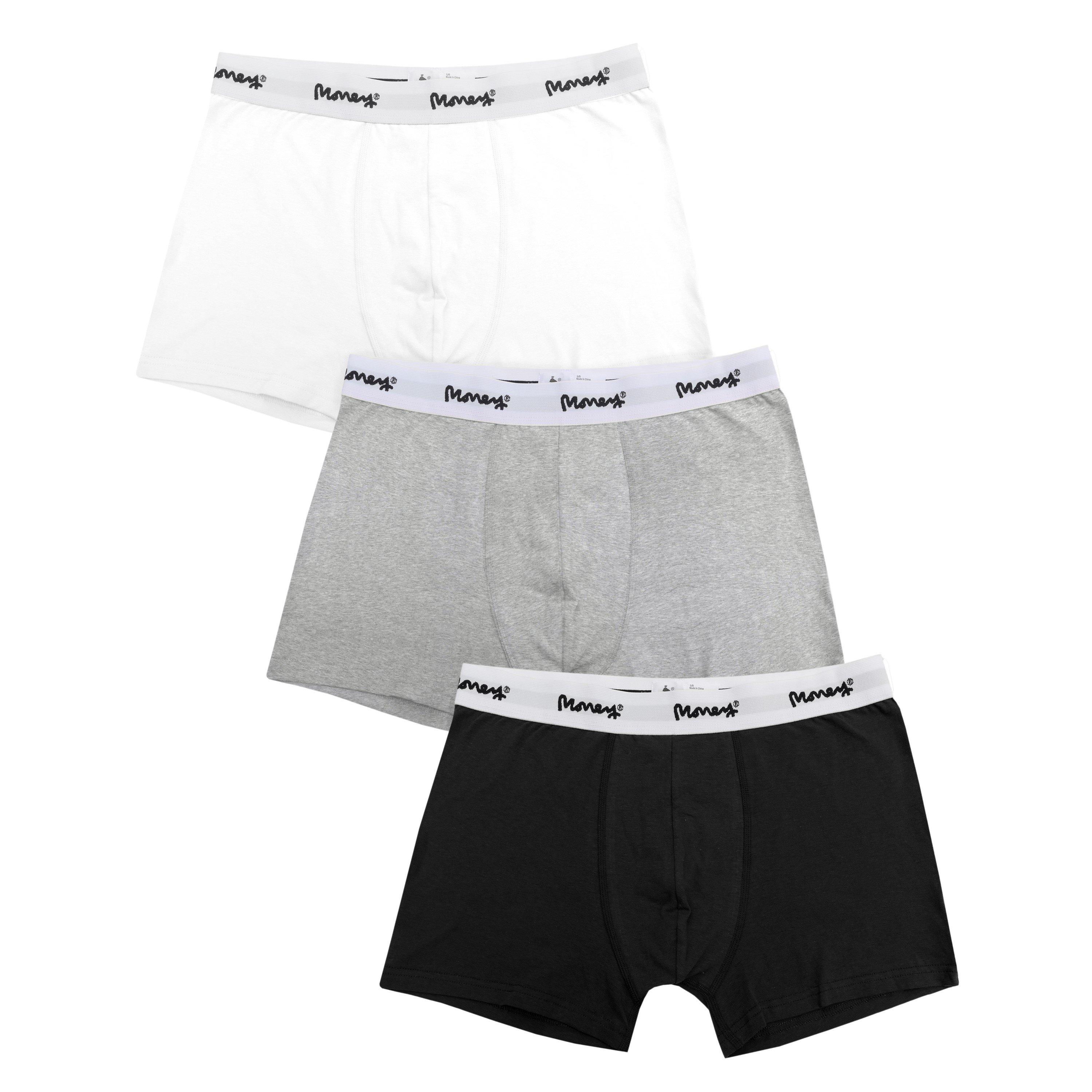 Gry Mrl/Blk/Wht - Money - Classic Repeat 3Pk Trunks - 1