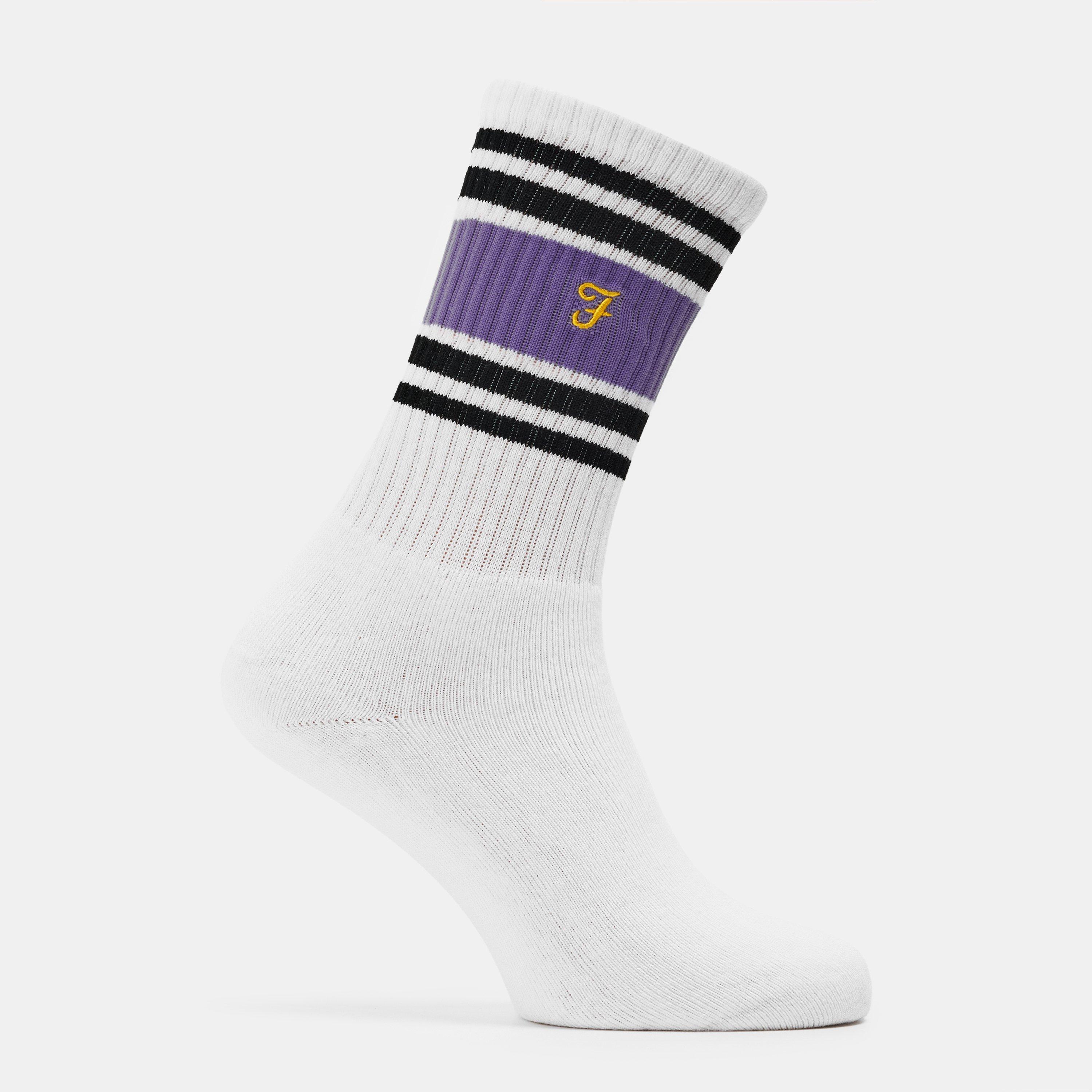A White - Farah - Vecho Crew Socks - 4