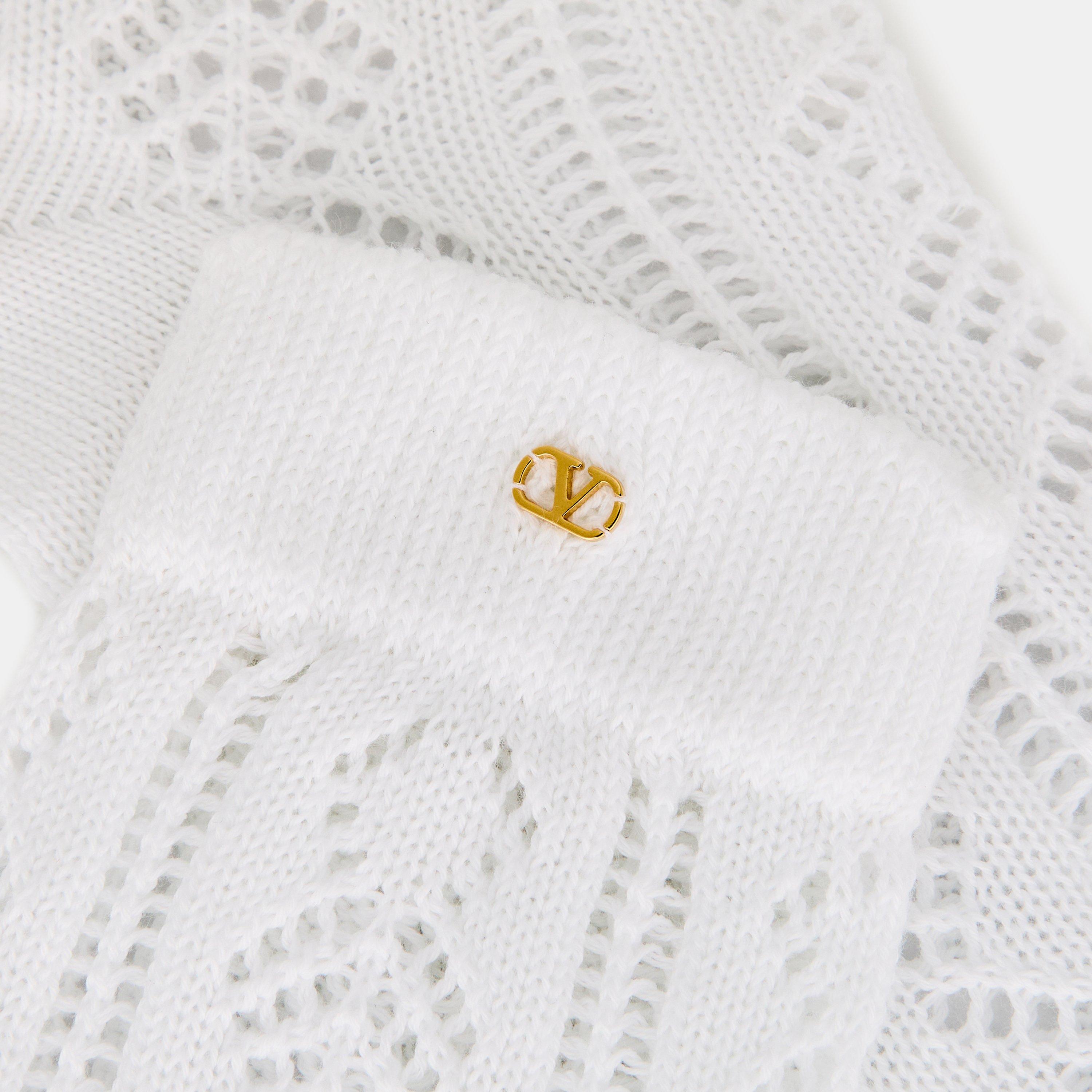 Bianco - Valentino Garavani - Women's Cotton Crew Socks - 2