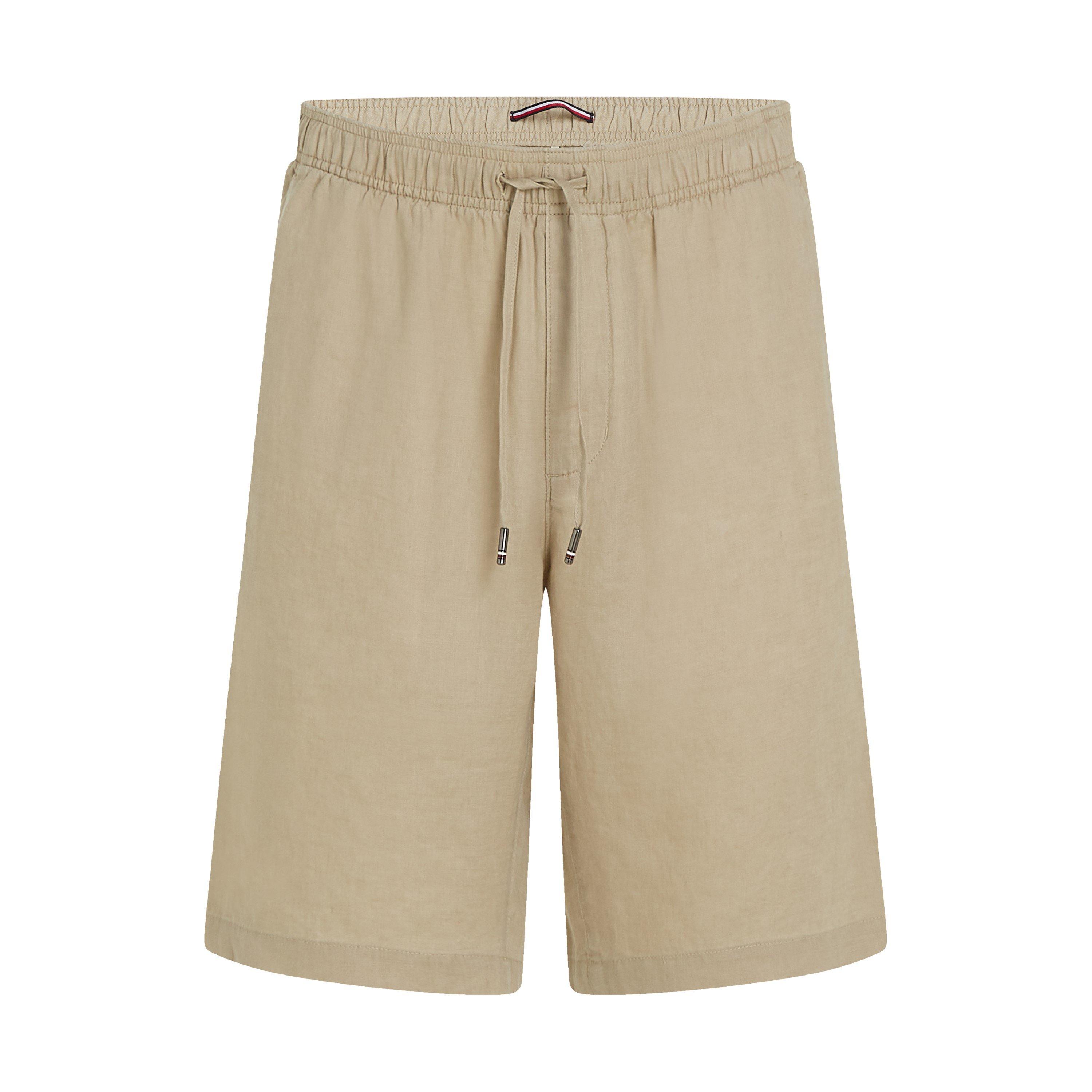 Sandalwood - Tommy Hilfiger - Men's Harlem Linen Relaxed Fit Woven Tracksuit Shorts - 1