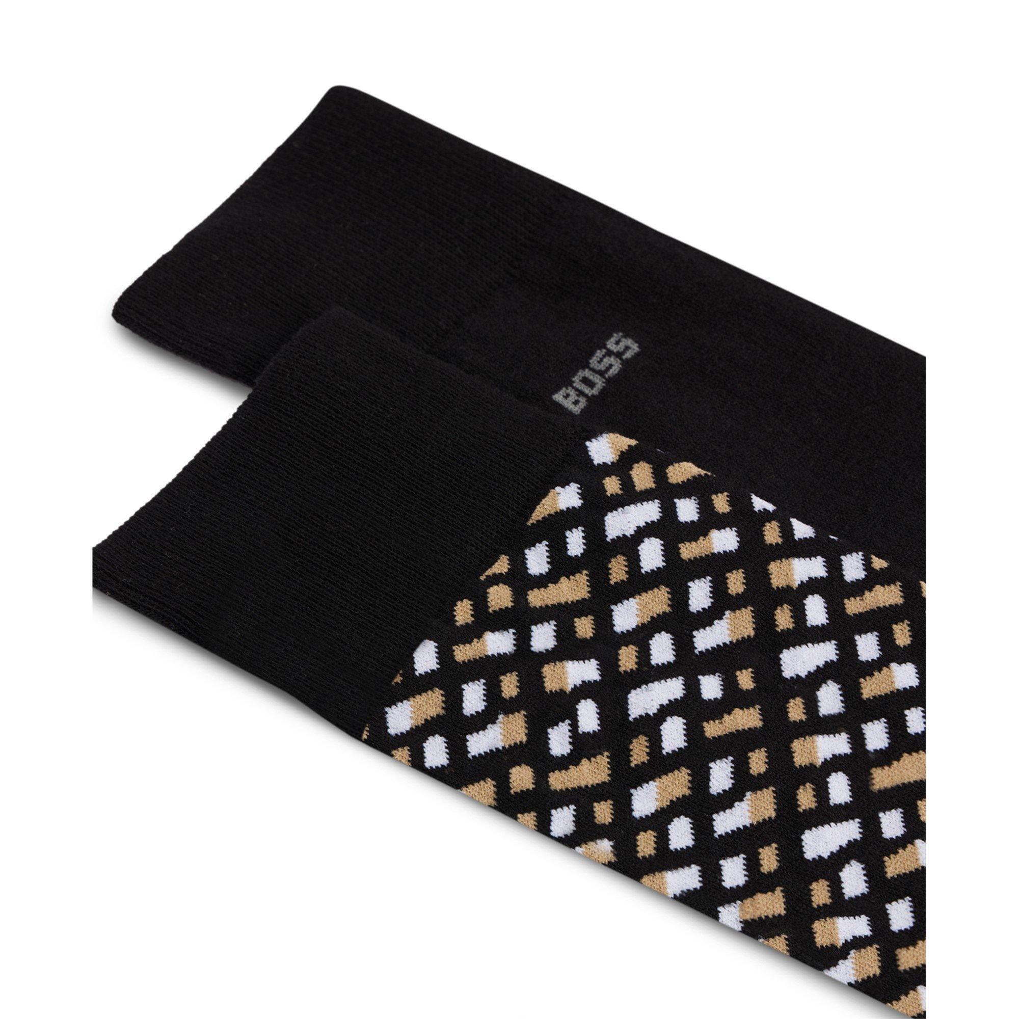 Black 001 - Boss - Men's RS Monogram Crew Socks - 2
