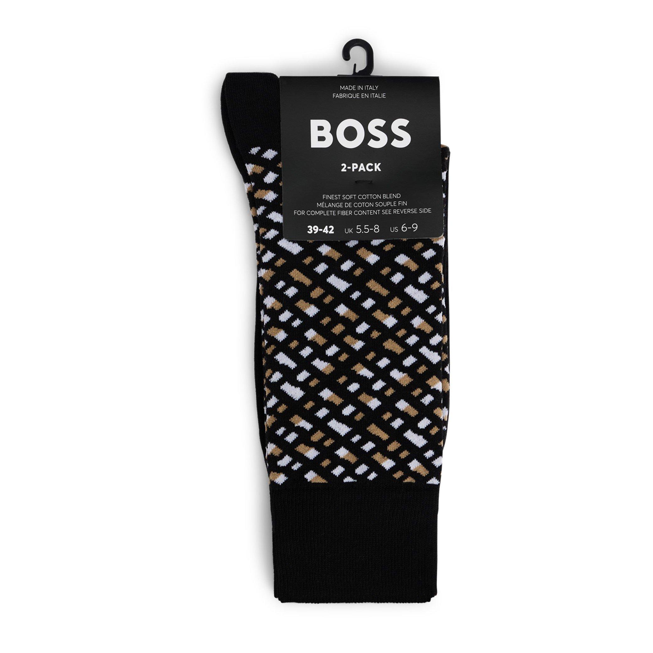 Black 001 - Boss - Men's RS Monogram Crew Socks - 3