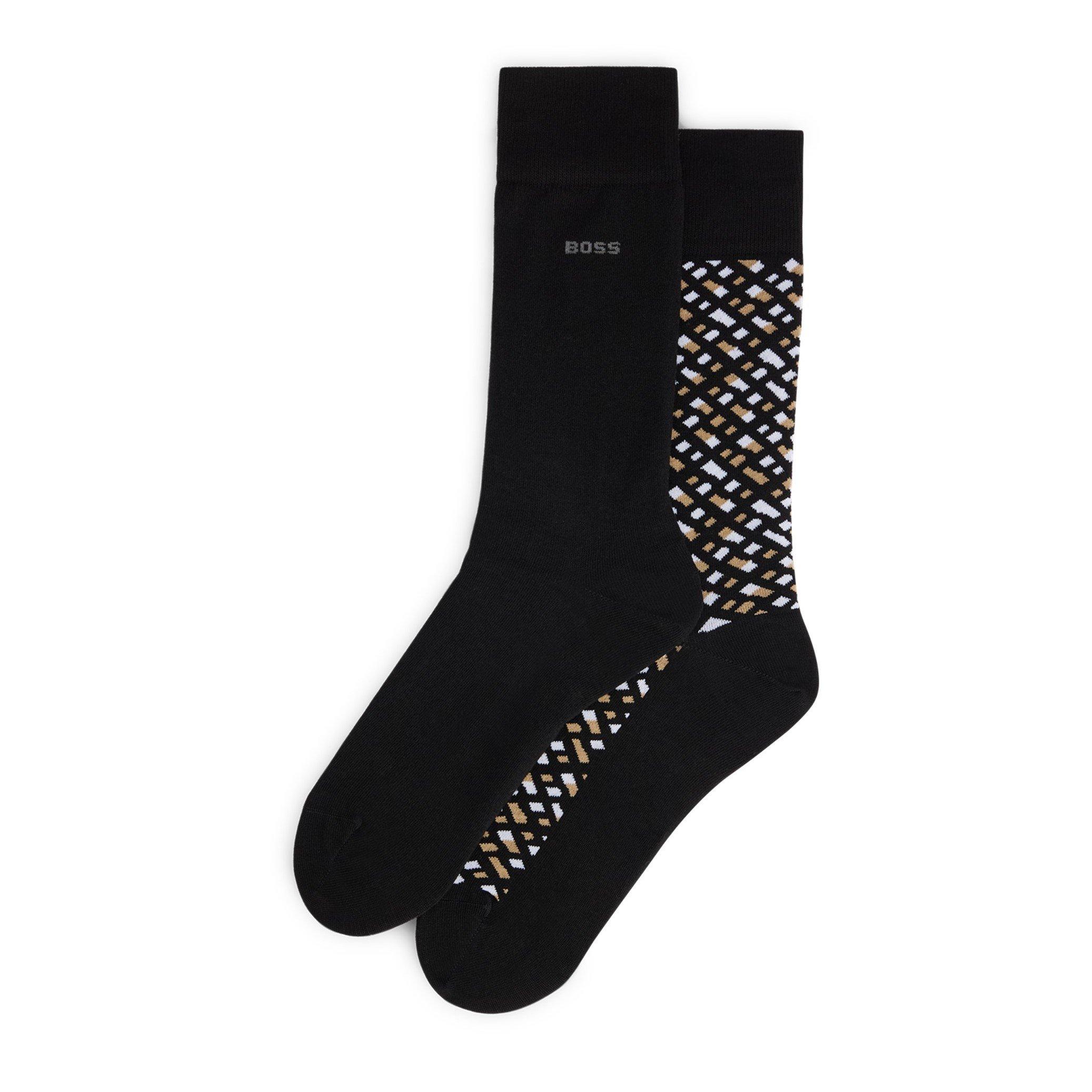 Black 001 - Boss - Men's RS Monogram Crew Socks - 4