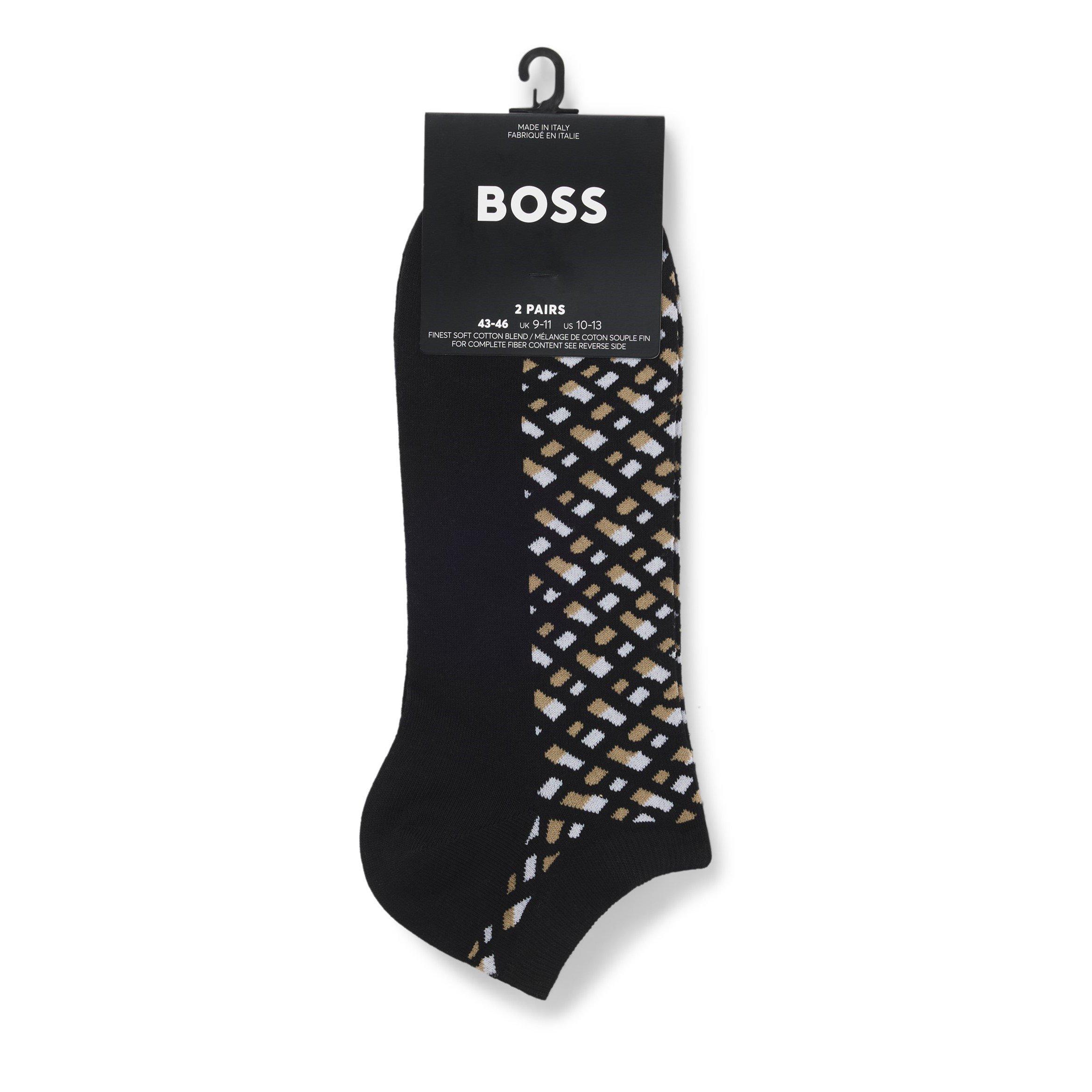 Black 001 - Boss - Men's AS Monogram Trainer Socks - 2