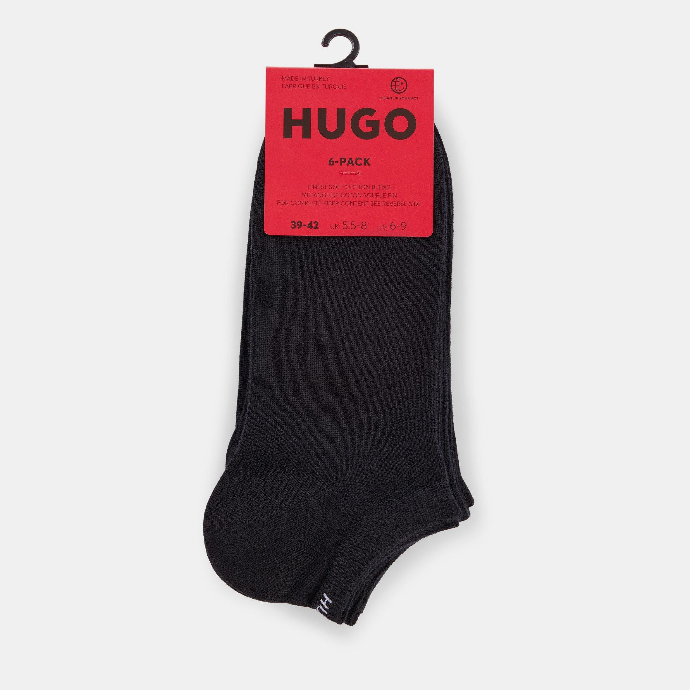 Black 001 - Hugo - Men's 6-Pack Logo Trainer Socks - 3