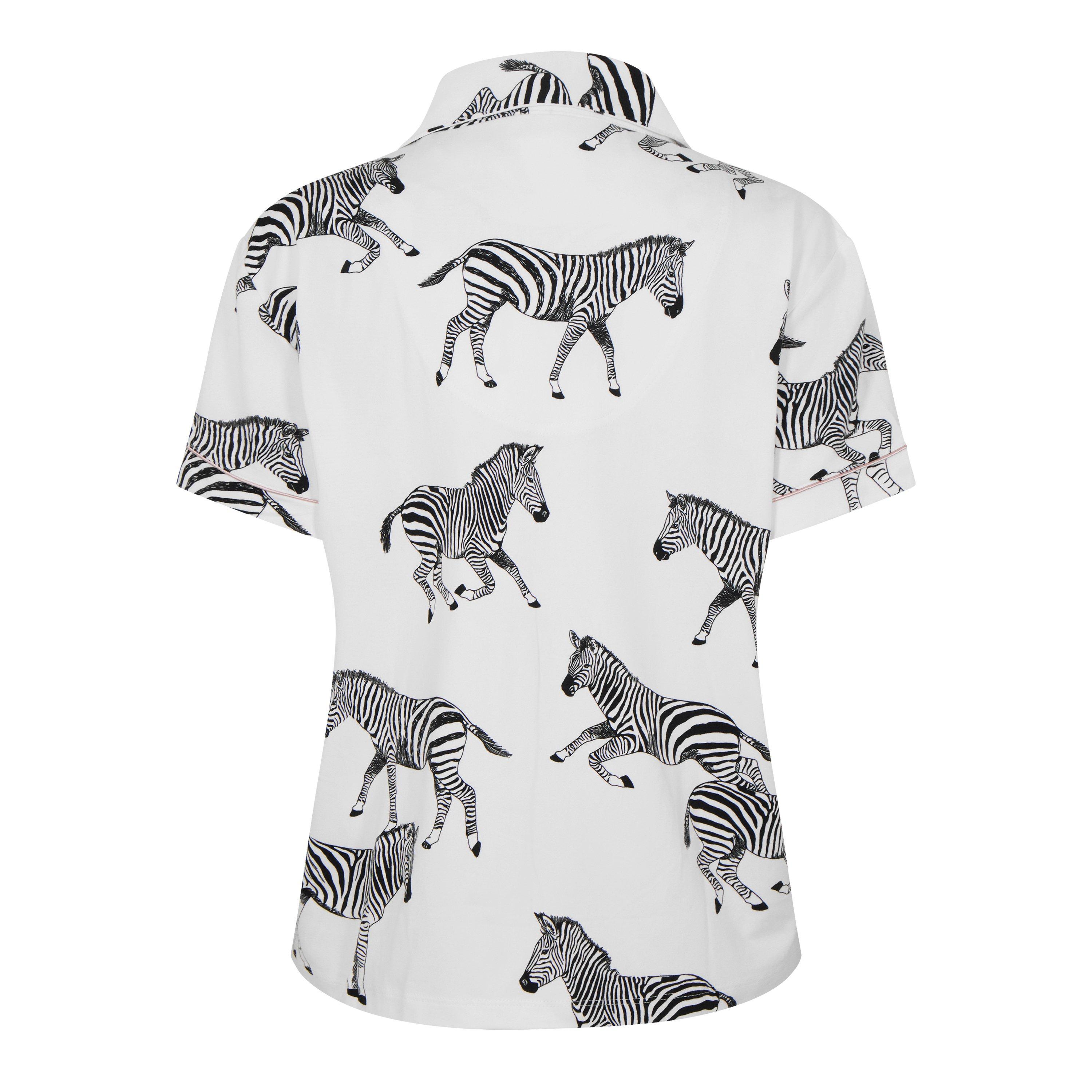 White Zebra - Chelsea Peers - Women's Zebra Print Short-Sleeve Pyjama Sets - 10