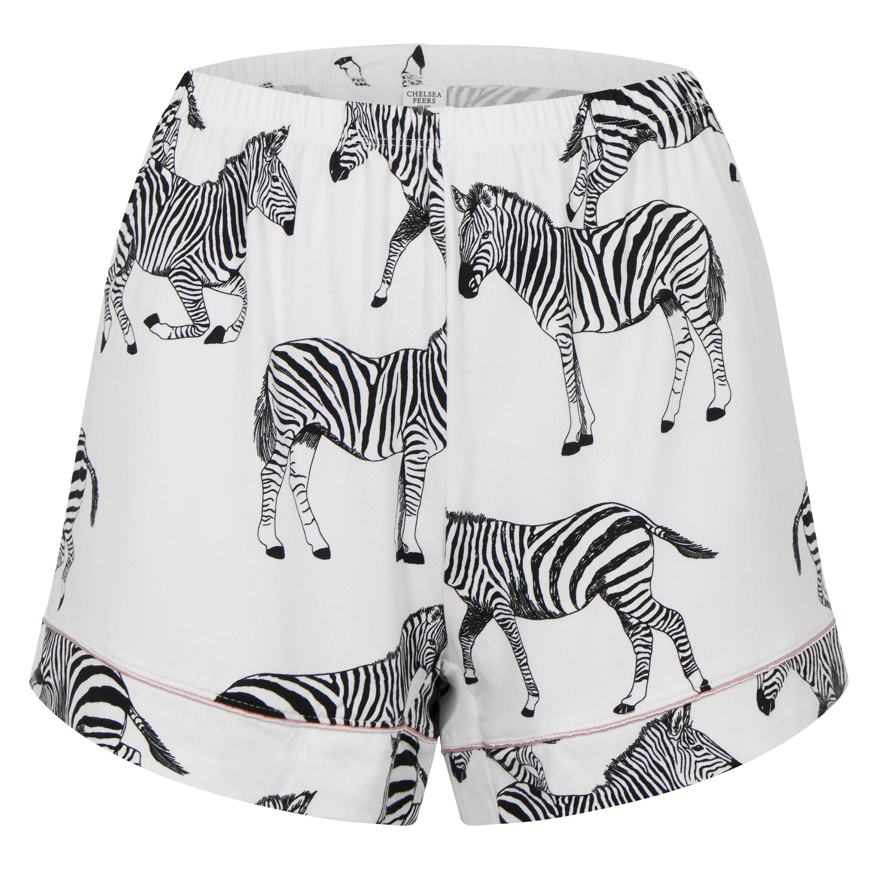 White Zebra - Chelsea Peers - Women's Zebra Print Short-Sleeve Pyjama Sets - 11