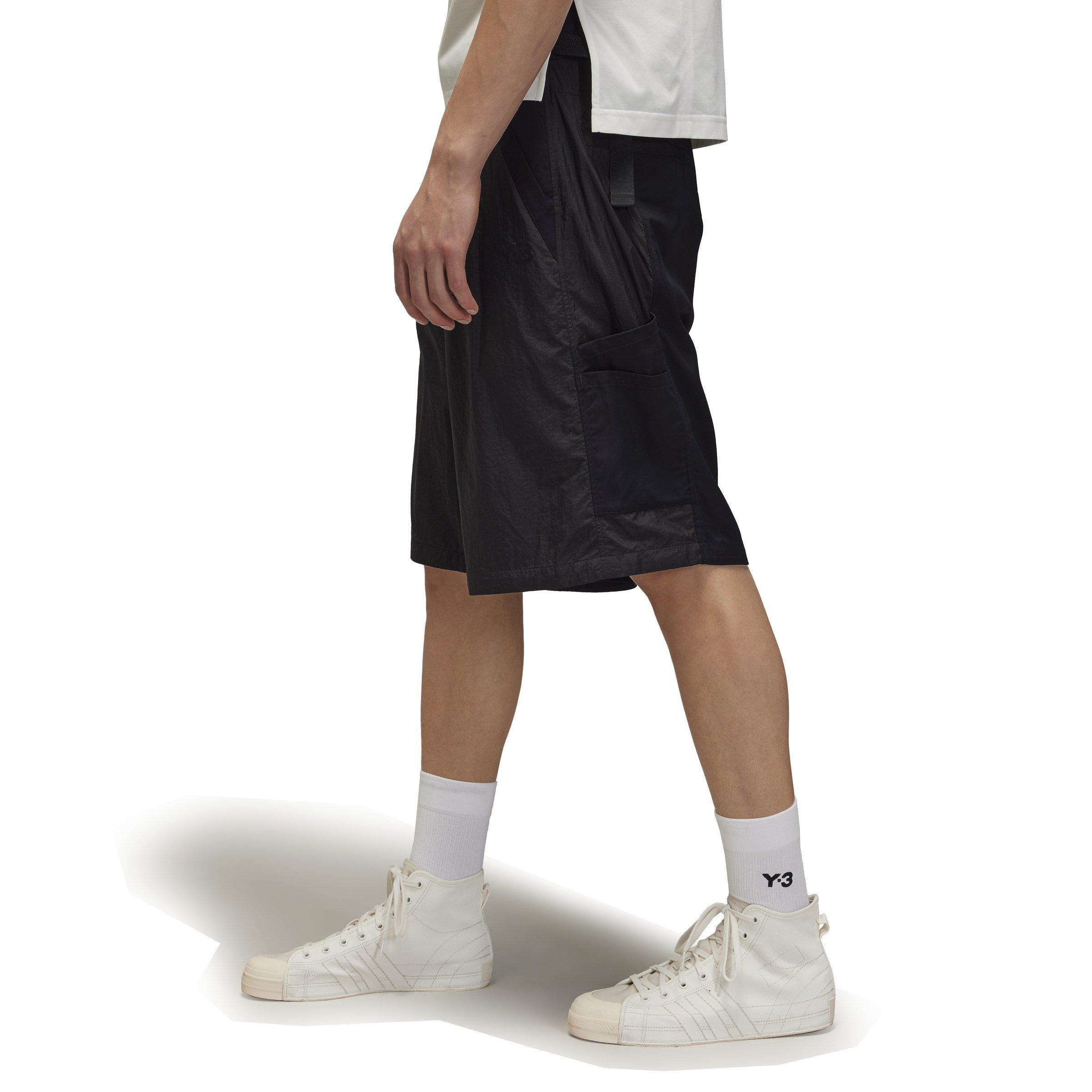 Black - Y3 - Men's Nylon Woven Tracksuit Shorts - 4