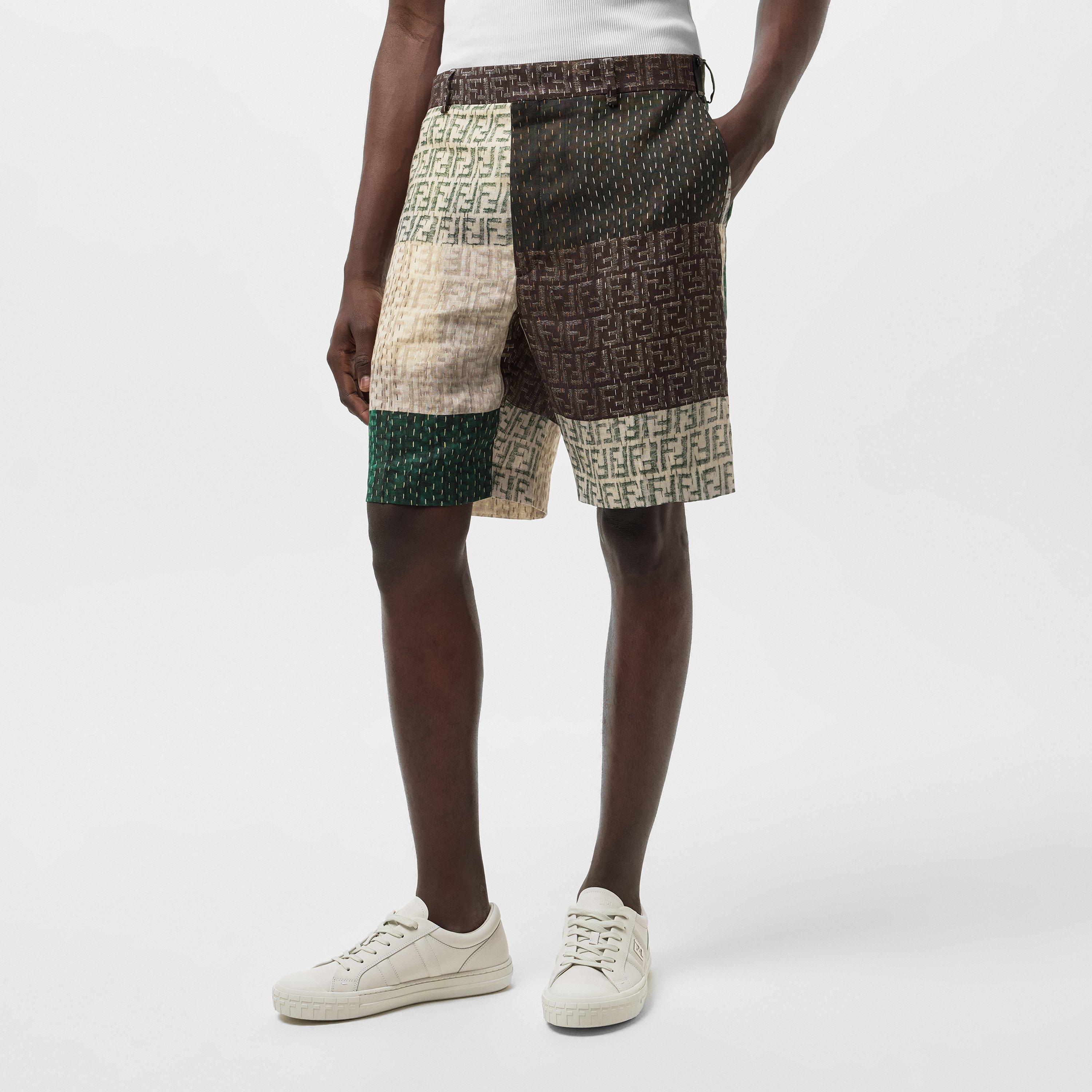 Pecan - Fendi - Patchwork Pattern Bermuda Shorts - 3
