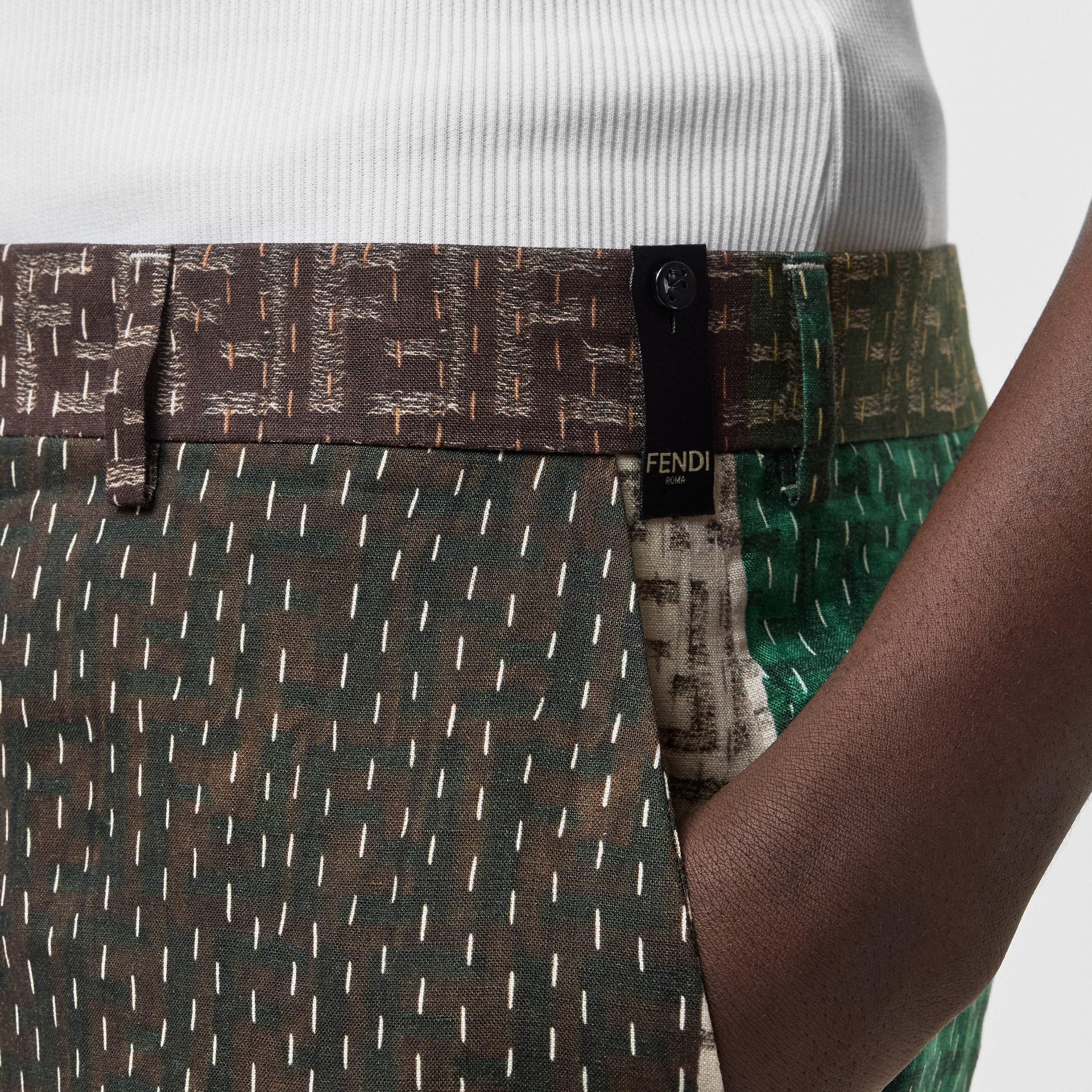 Pecan - Fendi - Patchwork Pattern Bermuda Shorts - 5
