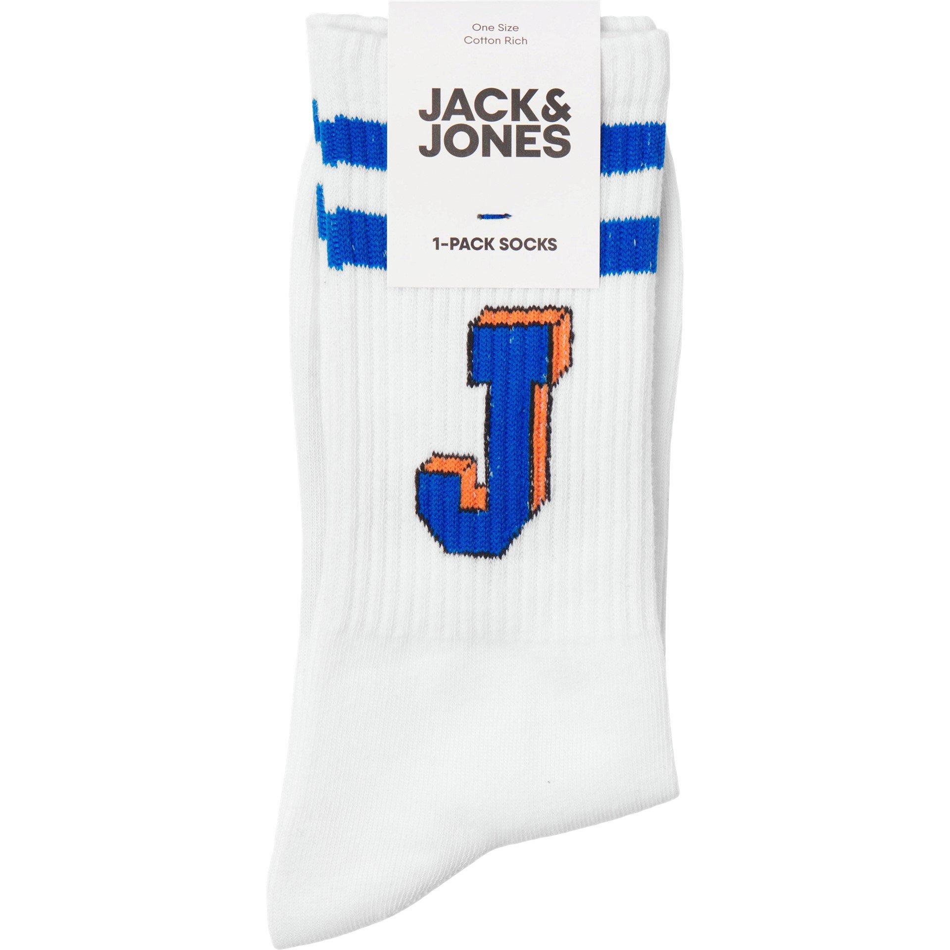 White - Jack and Jones - Men's JJ Tennis Crew Socks - 2