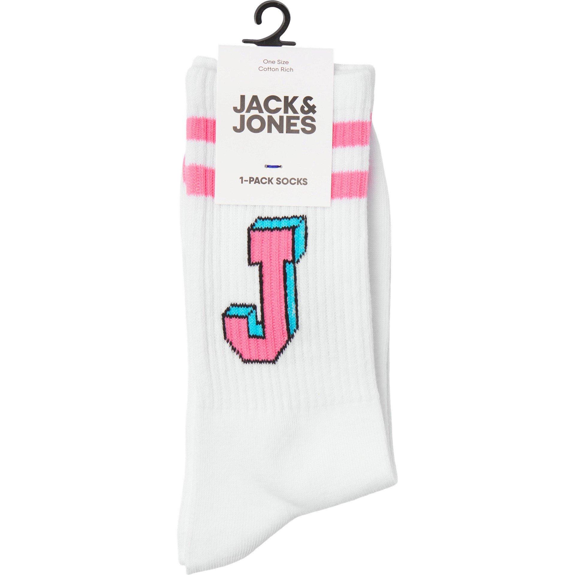 White - Jack and Jones - Men's JJ Tennis Crew Socks - 2